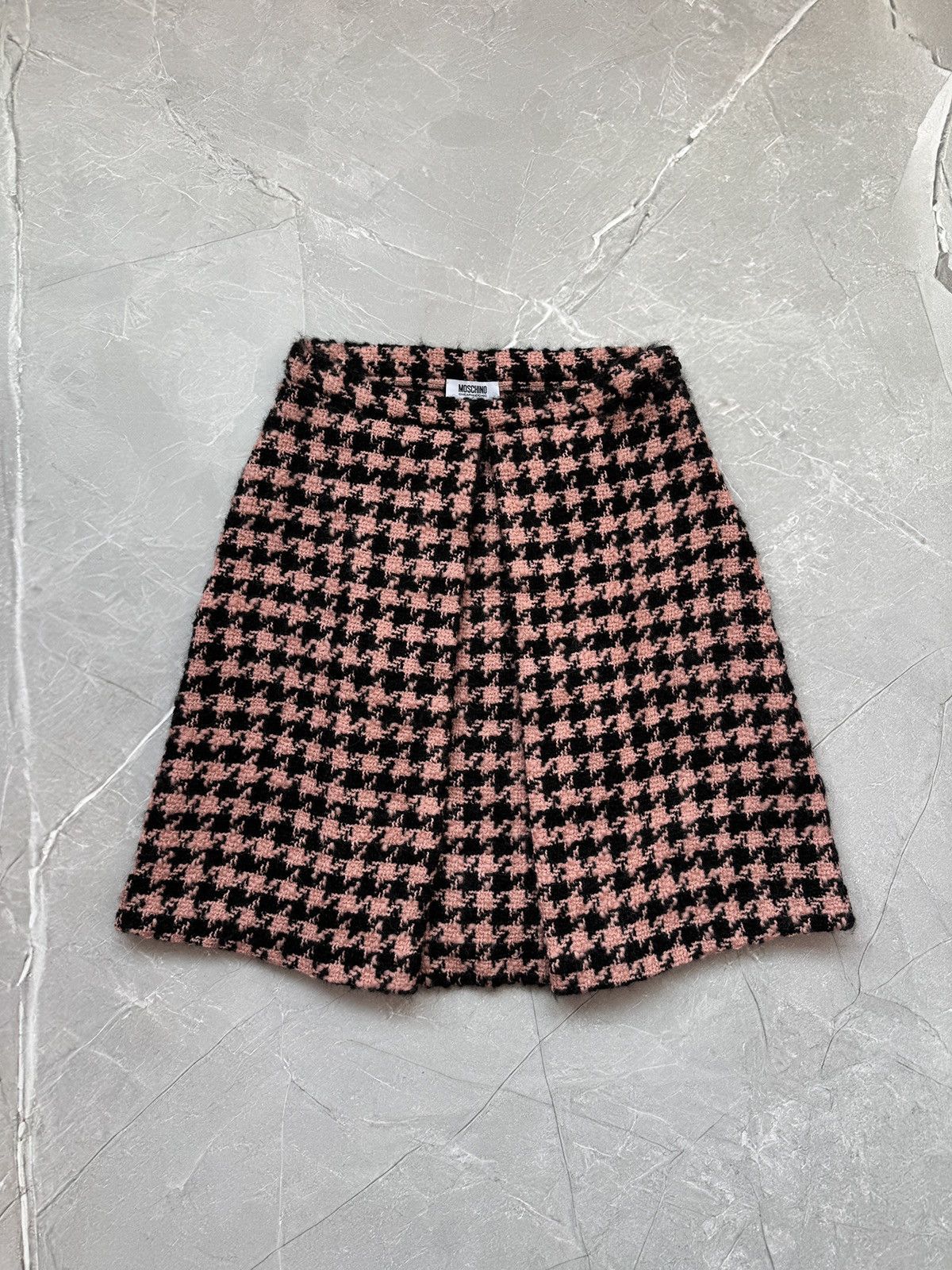 Moschino Moschino Cheap and Chic Houndstooth High Waist Wool Skirt Size 28" / US 6 / IT 42 - 1 Thumbnail