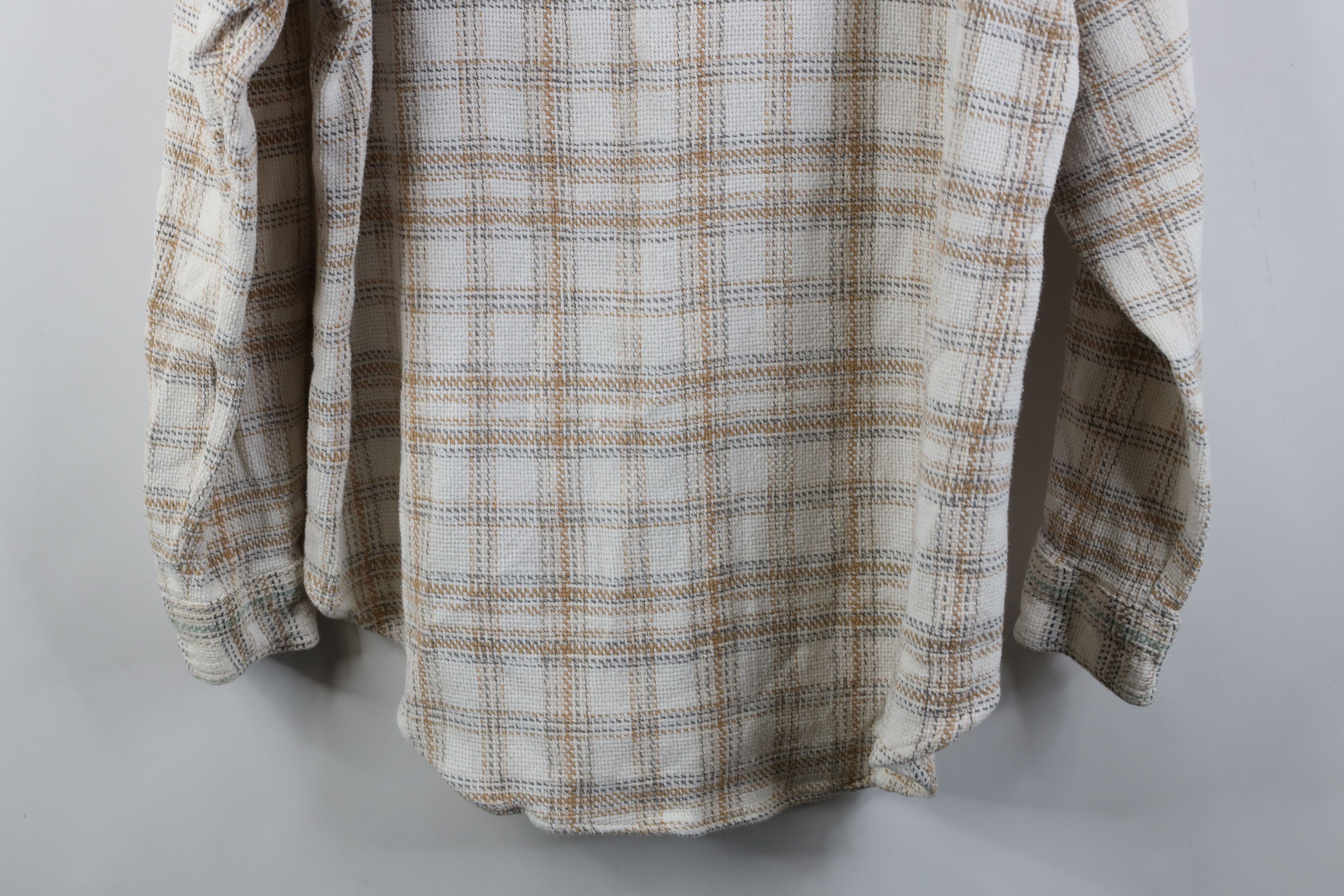 Vintage Vintage 90s Streetwear Cotton Weave Knit Button Shirt Plaid Size US XL / EU 56 / 4 - 11 Thumbnail
