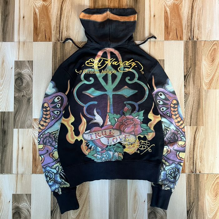 Vintage Crazy Vintage Edhardy By Christian Audigier Zip Hoodie