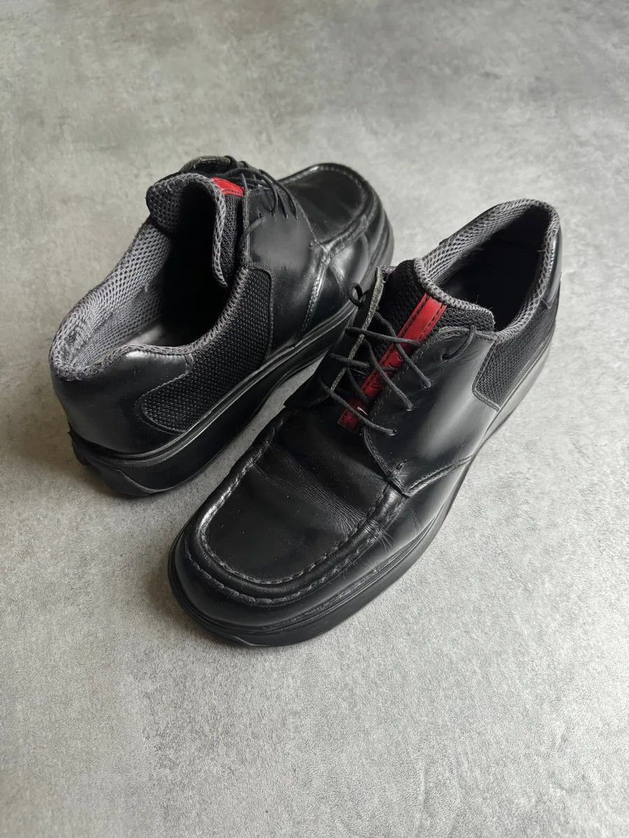 Prada AW2000 Prada Cozy Black Mesh Leather Derby Shoes Size US 7 / EU 40 - 3 Thumbnail
