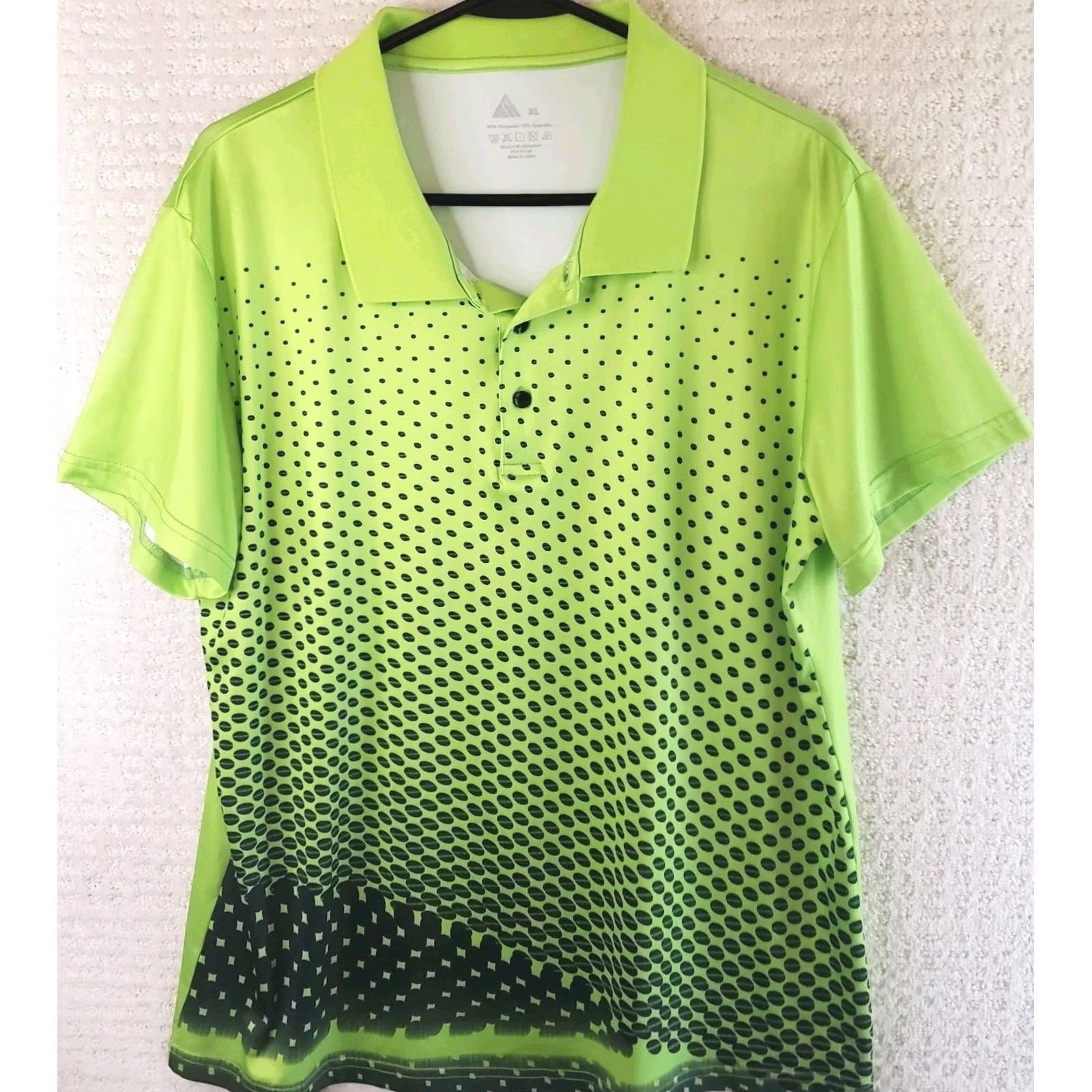 Vintage Speedrun J Geekwell Mens Polo Shirt XL Green Dot Pattern Sports Golfing Activewear Shirts Mens XL Green Size US XL / EU 56 / 4 - 2 Thumbnail
