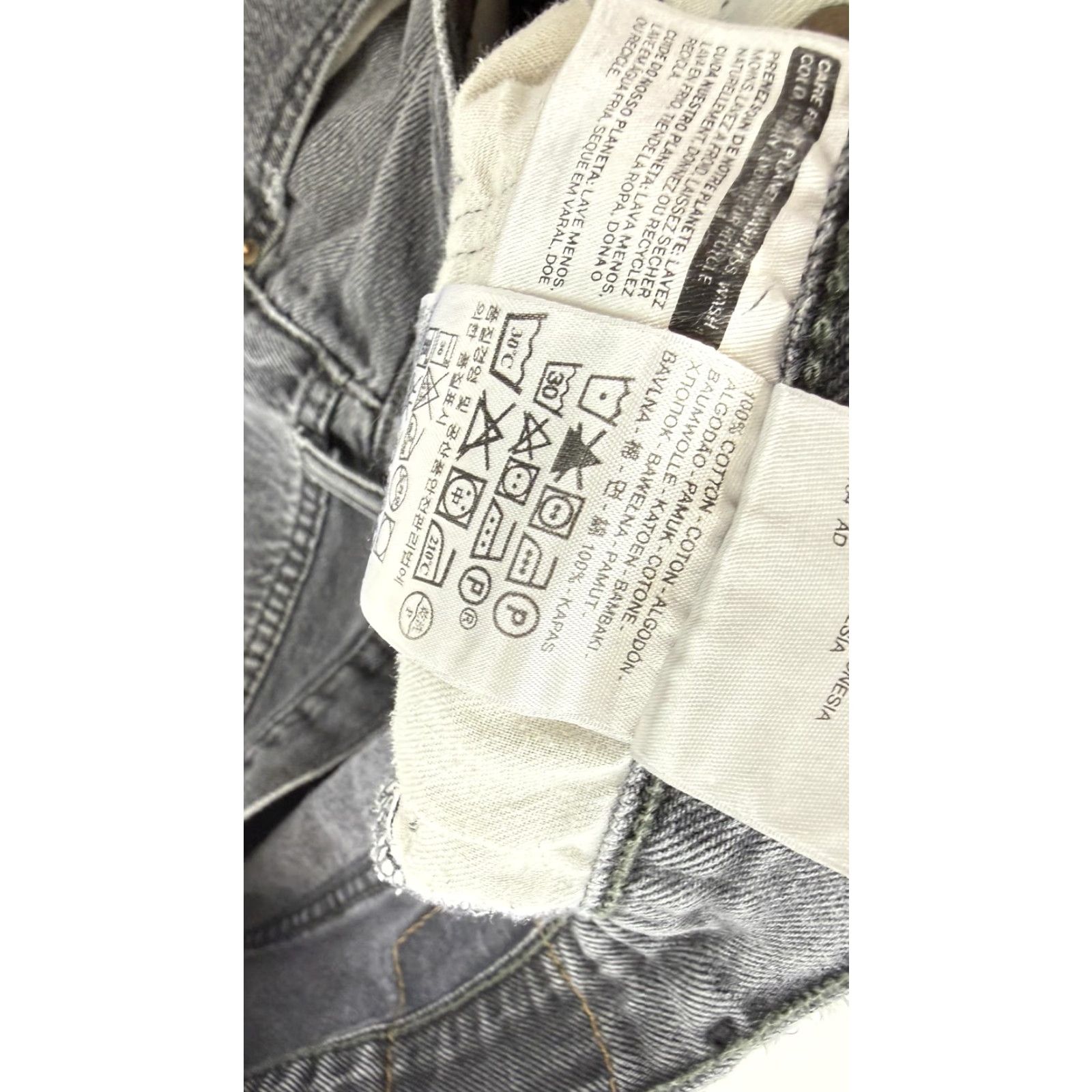 Levi's Levi's 501 Jeans Mens 36x34 Button Fly Distressed Black Gray Crotch Repair Size US 36 / EU 52 - 5 Thumbnail