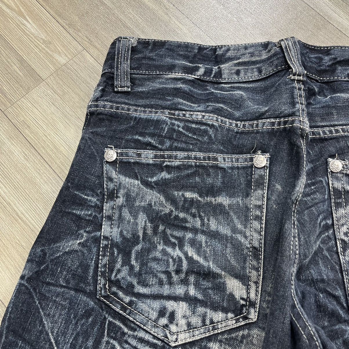If Six Was Nine × Le Grande Bleu (L.G.B.) × Tornado Mart Y2K Wild Life Faded Lightning Desain Skull Bones Jeans Size US 31 - 12 Thumbnail