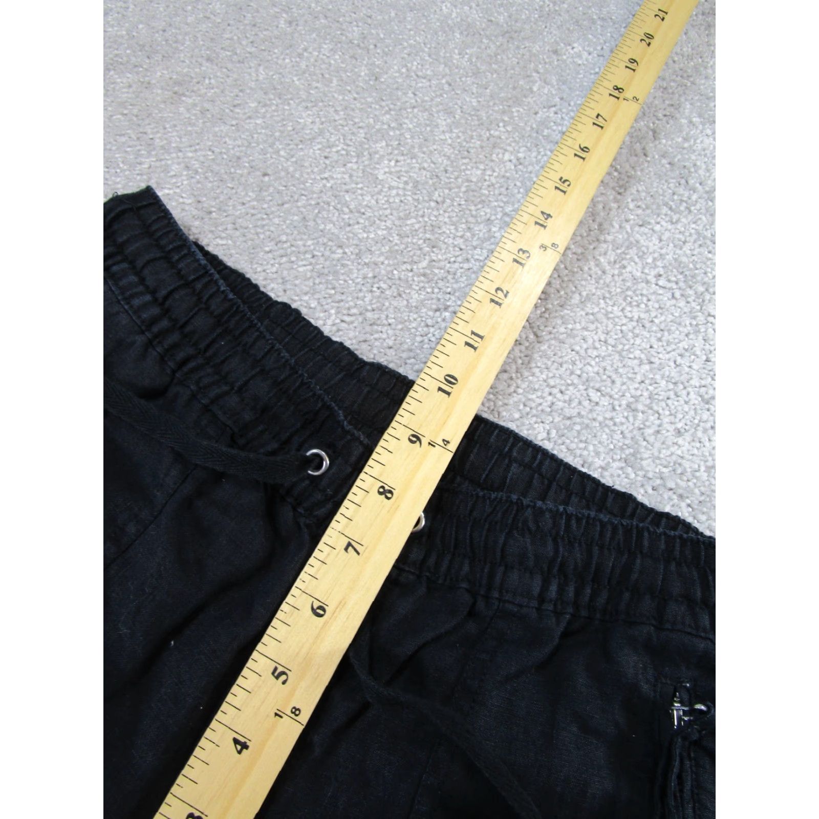 Lord & Taylor VINTAGE LORD & TAYLOR Pants Womens XS Black Solid Drawstring Jogger Tapered Knit Flat Front Size 26" / US 2 / IT 38 - 5 Thumbnail