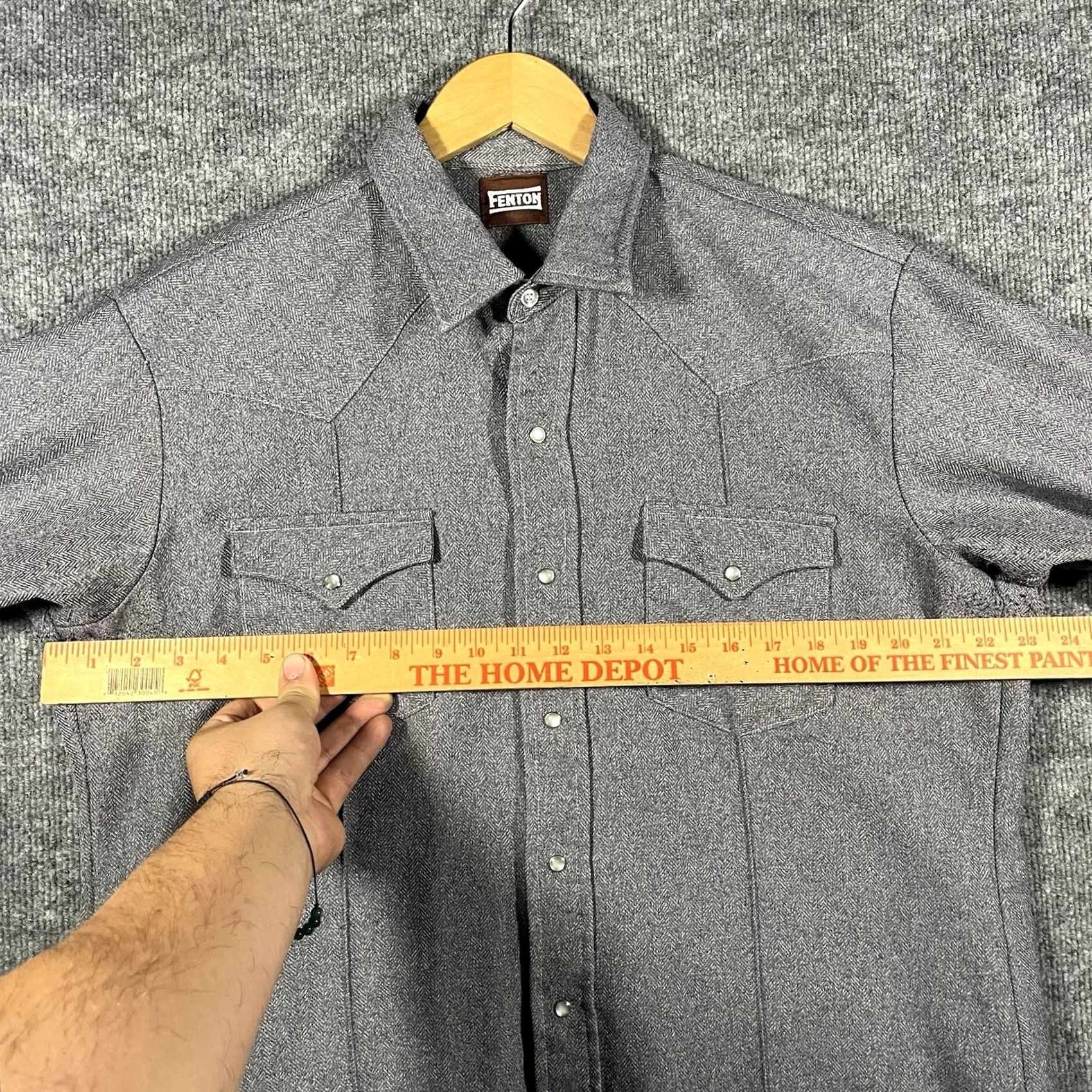 Vintage VINTAGE Fenton Western Pearl Snap Long Tails Shirt Mens XL Gray Size US XL / EU 56 / 4 - 6 Thumbnail