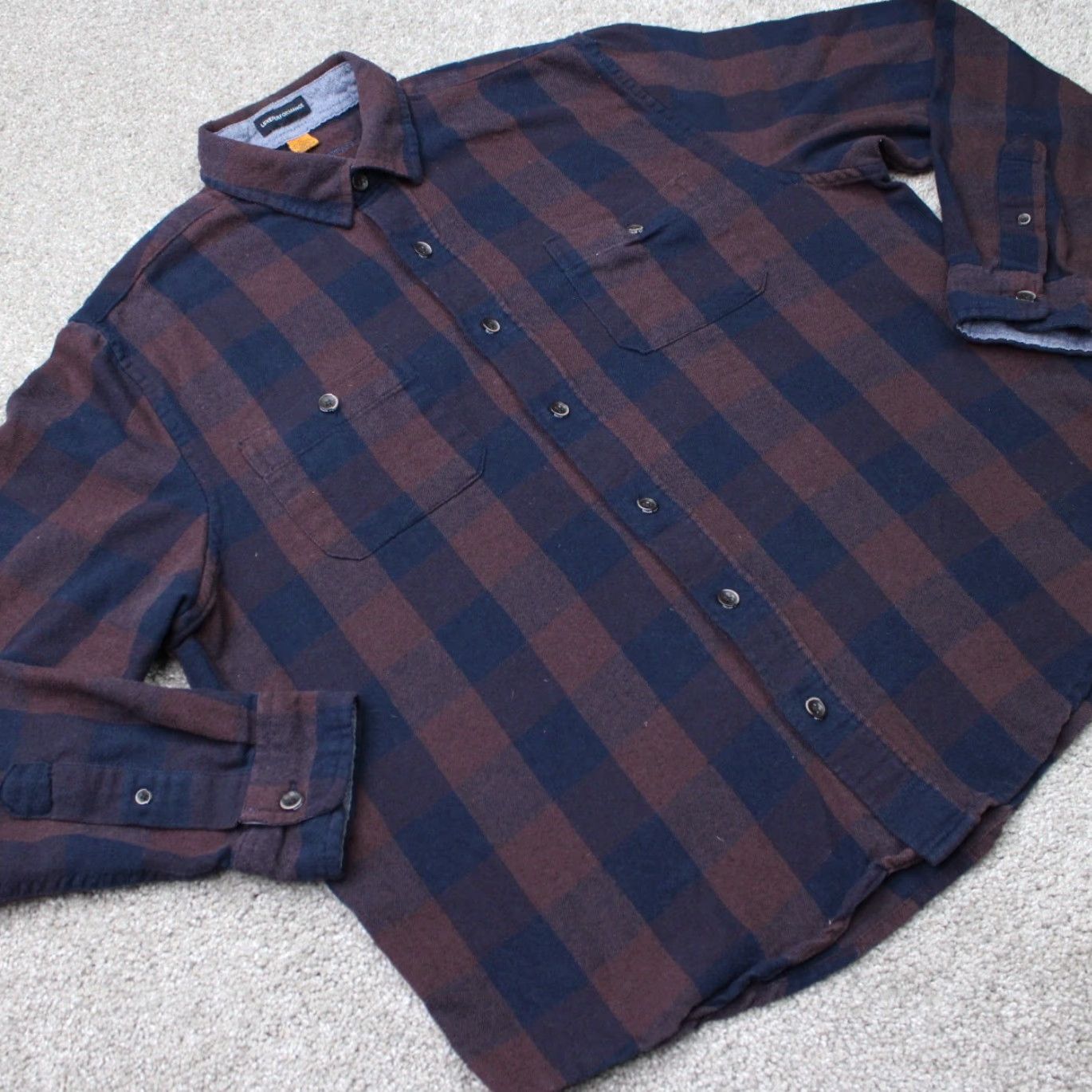 Vintage Tailor Vintage Shirt Mens Large Red/Blue Plaid Flannel Luxe Performance L/S Size US L / EU 52-54 / 3 - 5 Thumbnail