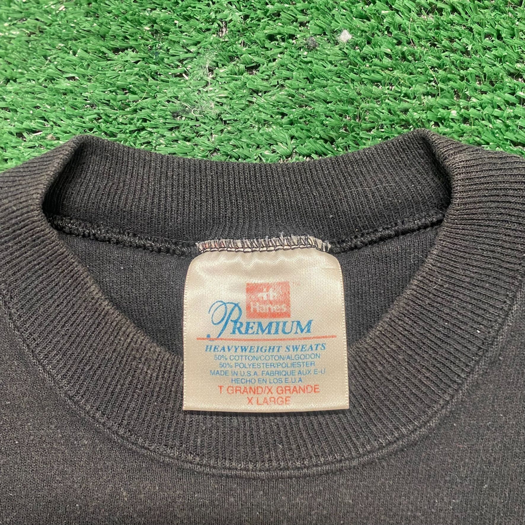Hanes Vintage 90s Plain Black Crewneck Sun Faded Blank Sweatshirt Size US XL / EU 56 / 4 - 3 Thumbnail