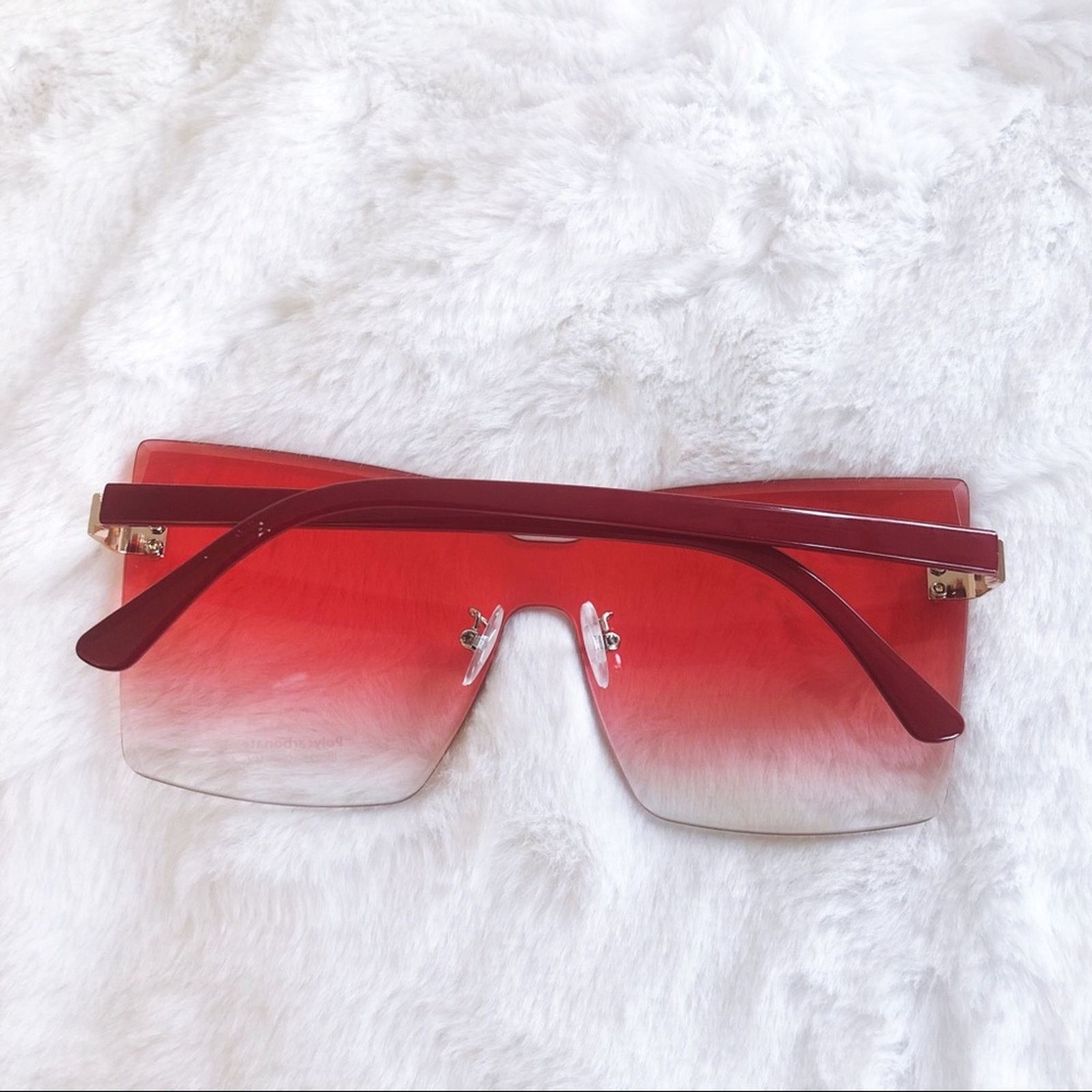 Other Dana Dark Pink Rimless Oversize Cat Eye Sunglasses Size ONE SIZE - 10 Thumbnail
