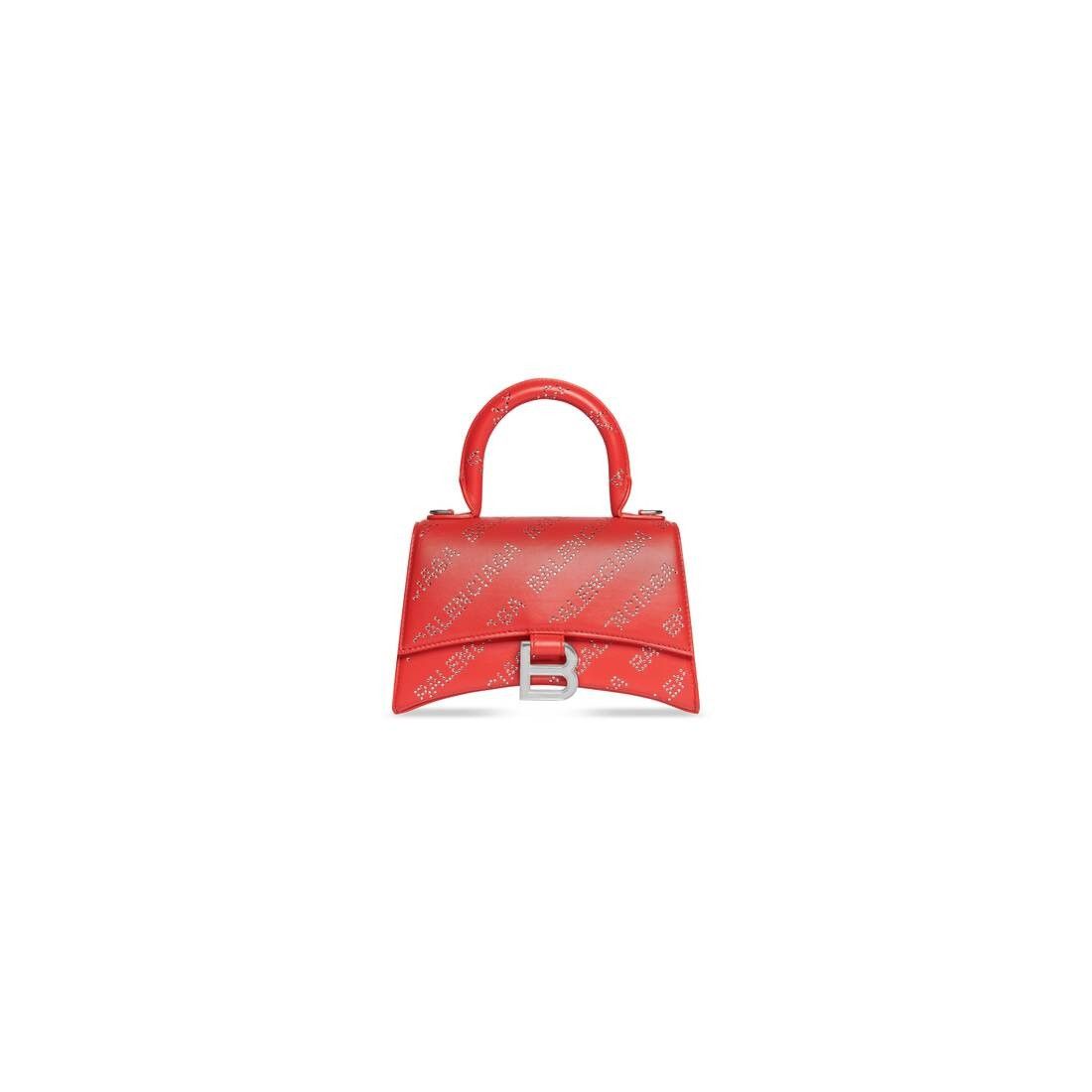 Balenciaga hourglass xs handbag with rhinestones red Size ONE SIZE - 1 Thumbnail