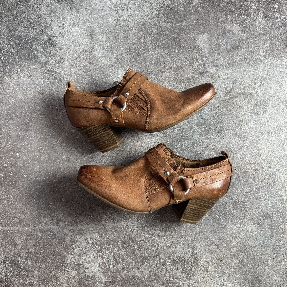 Hysteric Glamour Y2K Strap Details Real Faded Leather Boots Mary Jane Heels Size US 7 / IT 37 - 1 Thumbnail