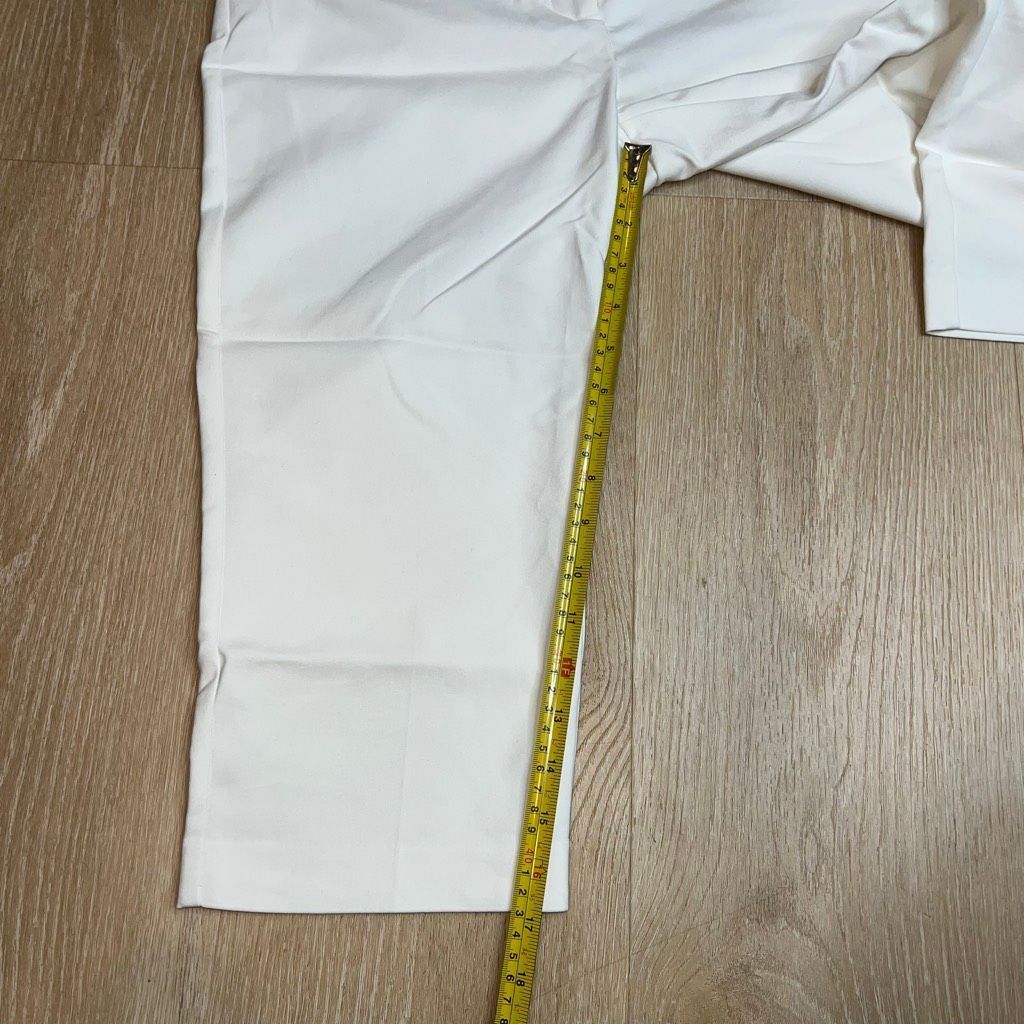 Apt. 9 Apt. 9 White Capri Cropped Trouser Pants, Back Slit Pockets, Size 28" / US 6 / IT 42 - 7 Thumbnail
