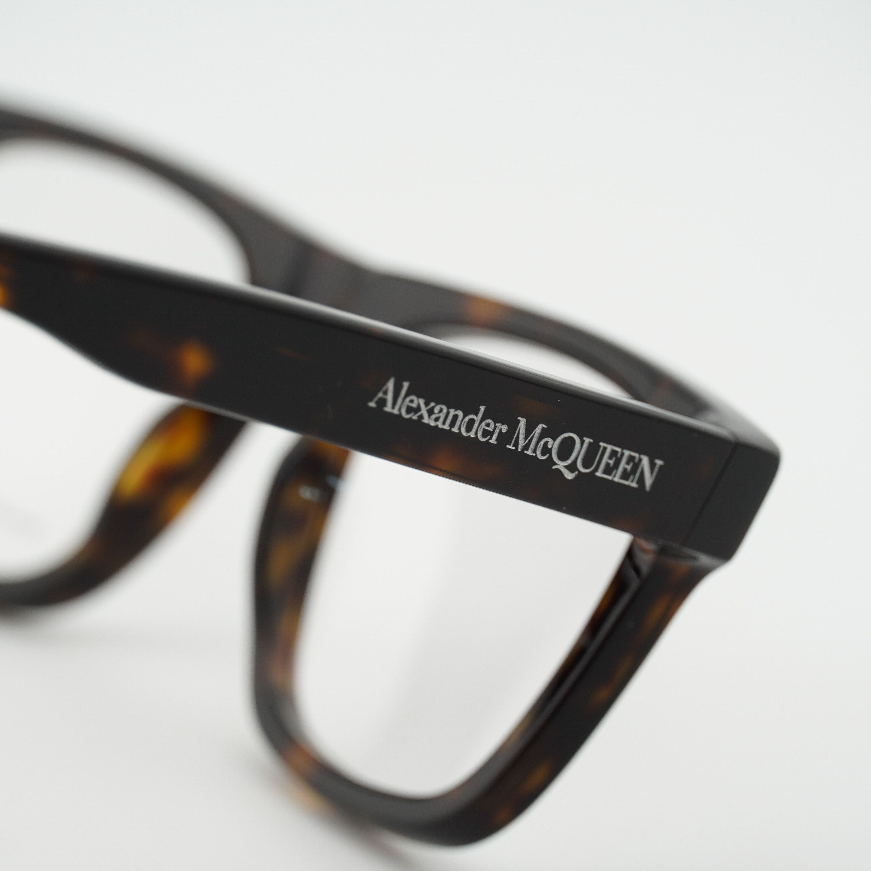 Alexander McQueen Alexander McQueen AM0357O 002 Eyeglasses Havana 52mm Square Size ONE SIZE - 3 Thumbnail