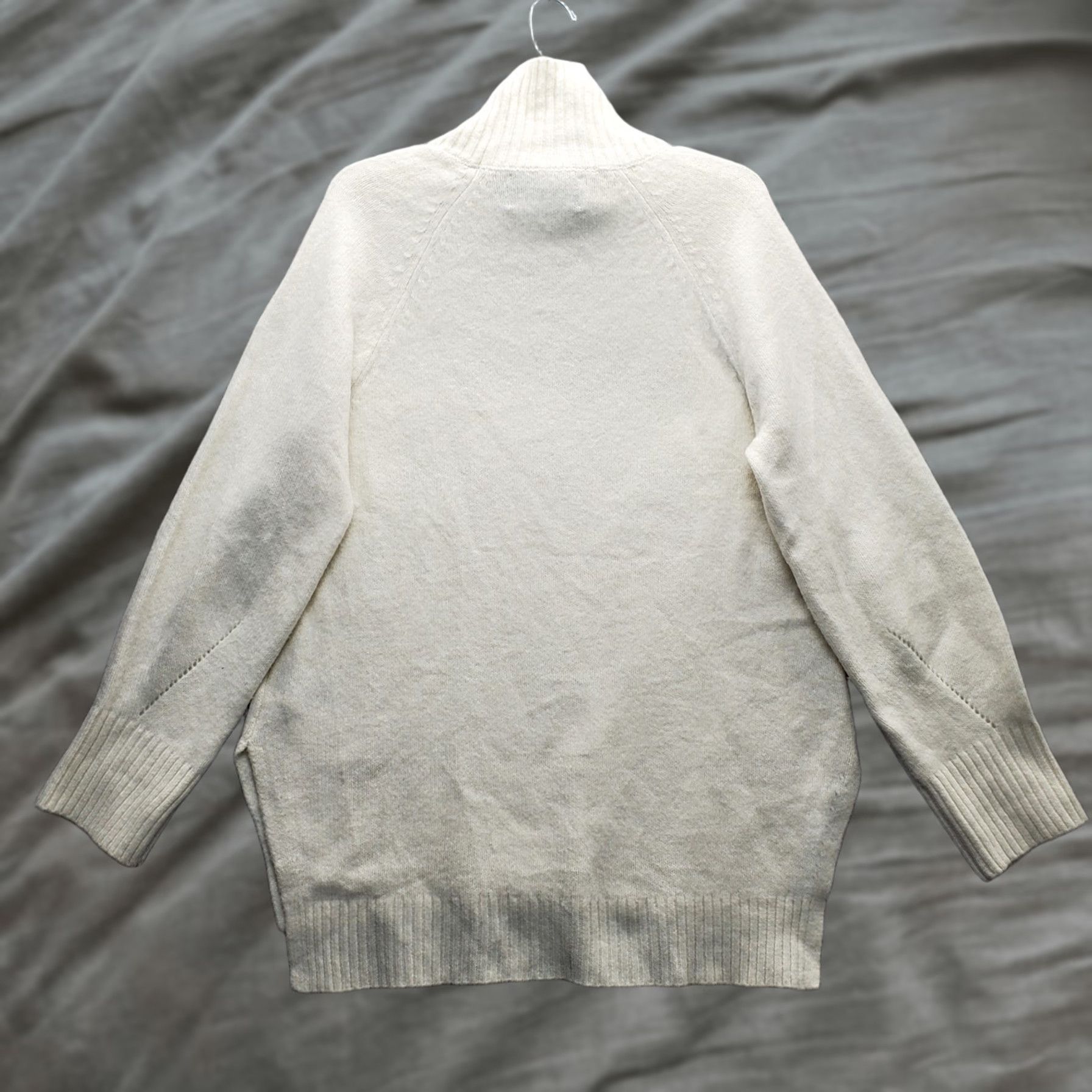 Calvin Klein Calvin Klein Sweater Womens XL Raglan Sleeve Turtle Neck Knit Tan High Low Shirt Size XL / US 12-14 / IT 48-50 - 1 Thumbnail