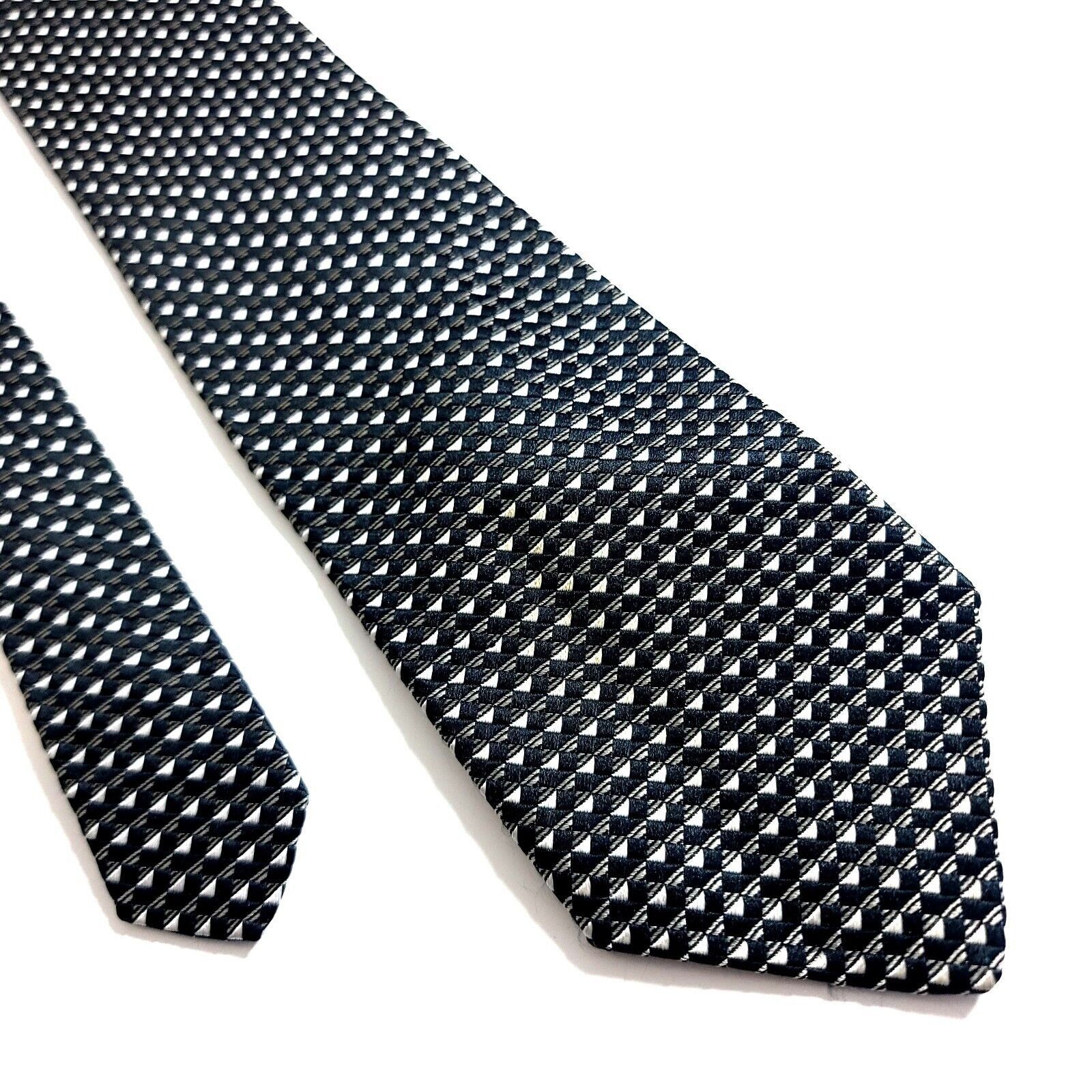 Robert Talbott Robert Talbott Black Gray Geometric Woven Wide Silk Tie Size ONE SIZE - 1 Thumbnail