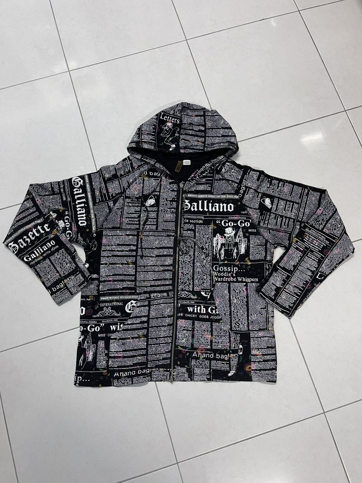 Designer × John Galliano Vintage John galliano newspaper print zip