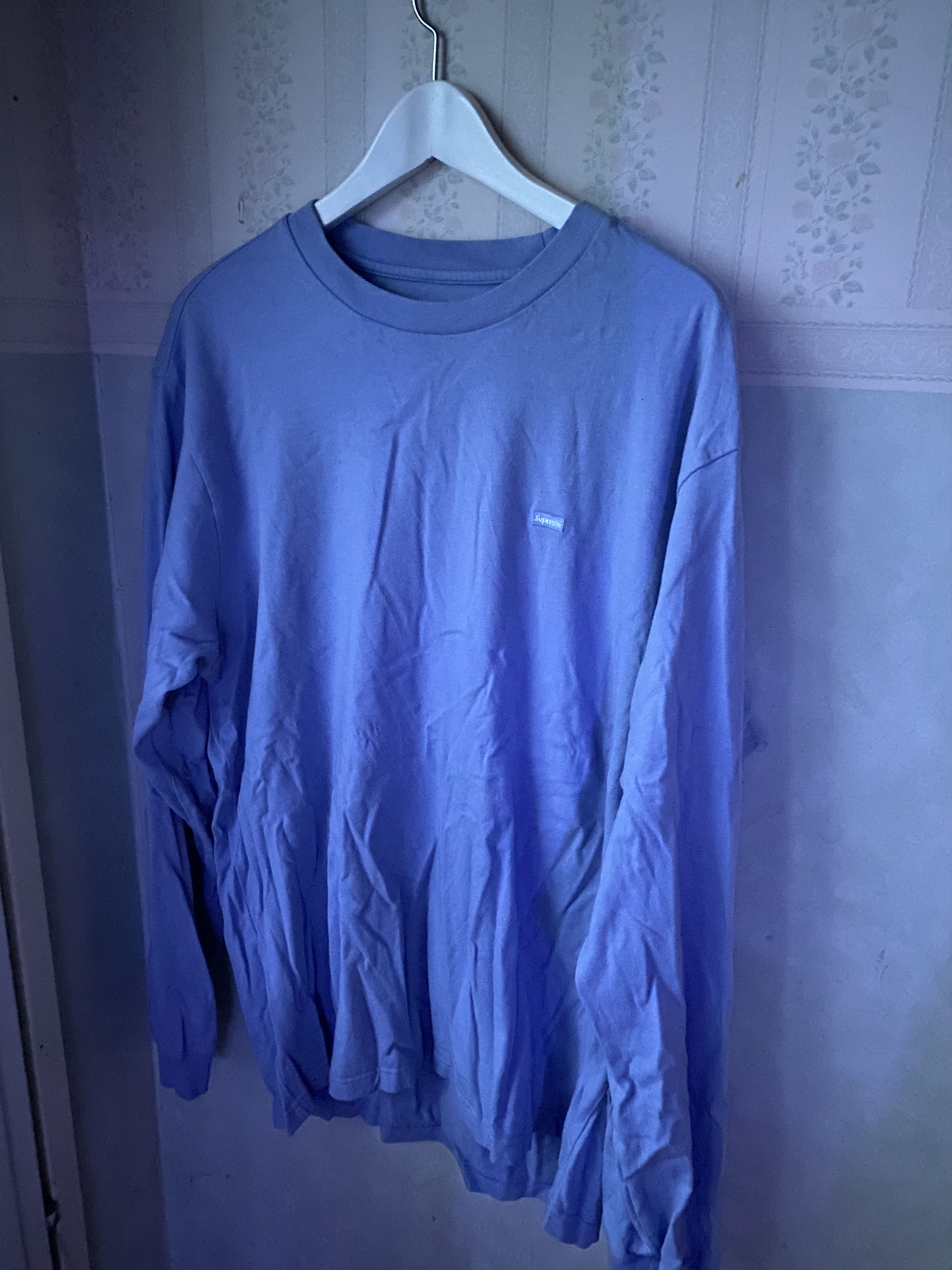 Supreme Supreme Small Box L/S Lavender Blue Size US L / EU 52-54 / 3 - 2 Thumbnail
