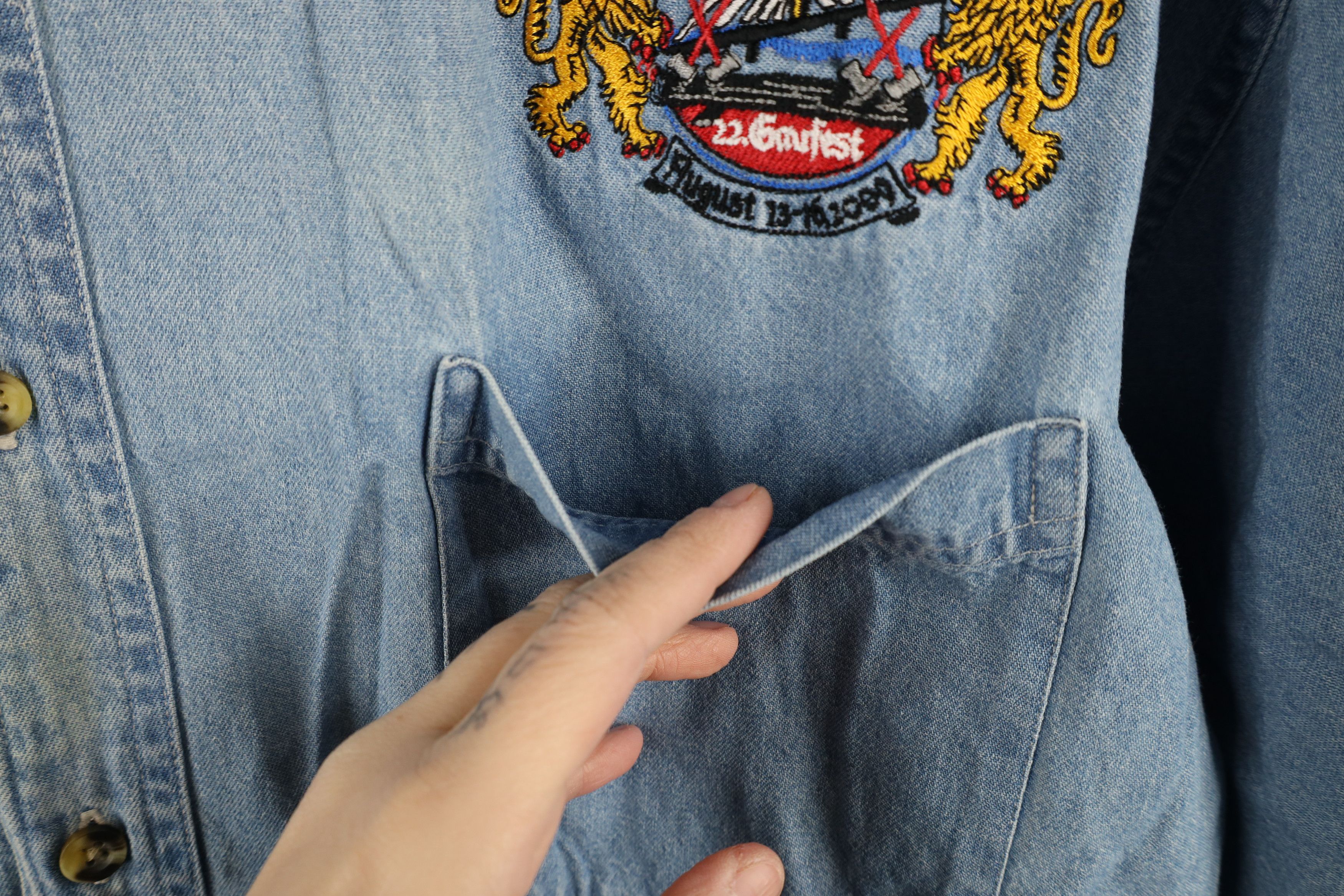 Vintage Vintage Y2K 2009 German American Festival Denim Button Shirt Size US XXL / EU 58 / 5 - 5 Thumbnail