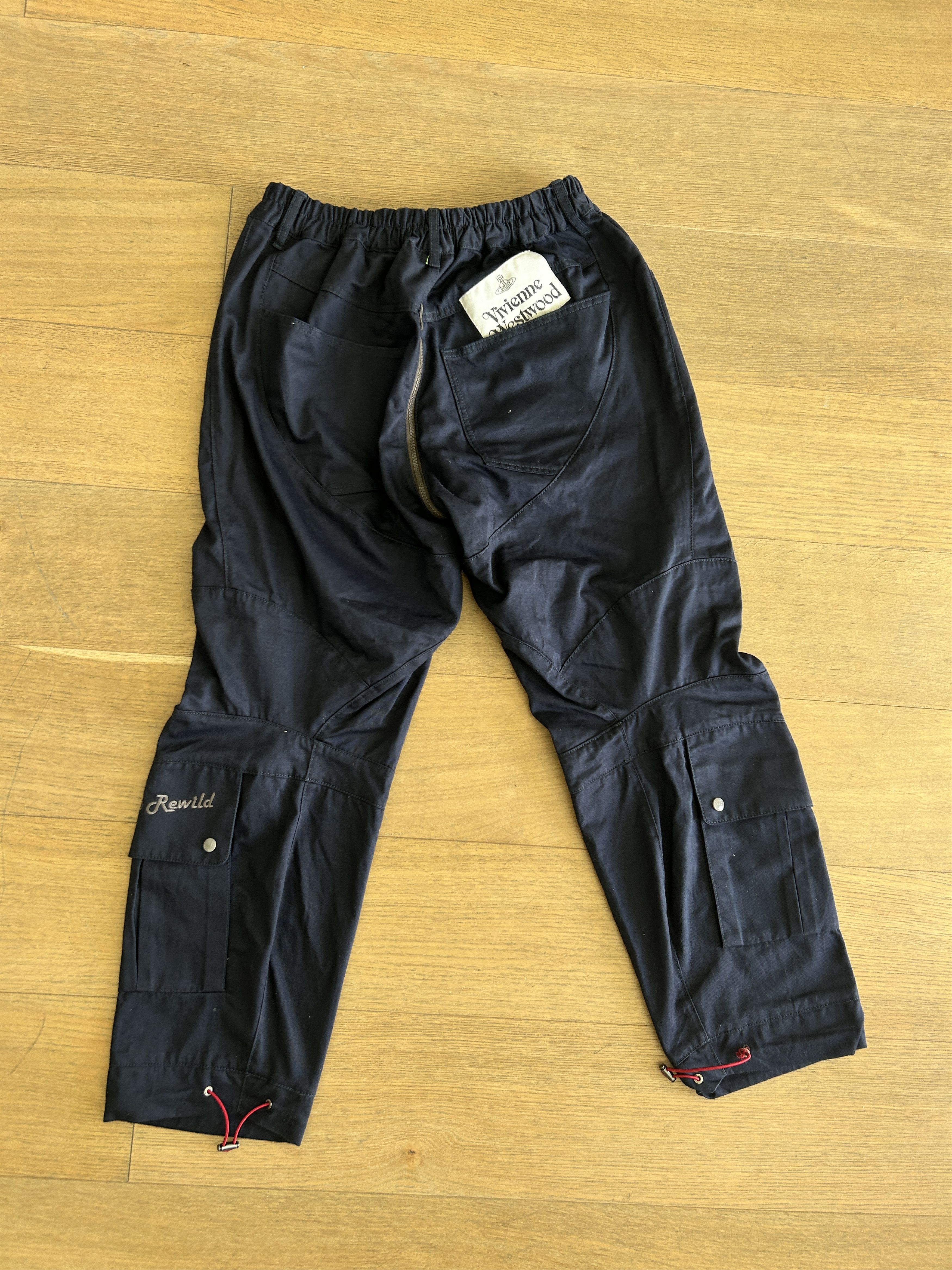 image of Vivienne Westwood 1200$ Insane Full Crotch Zip With Neon Underwear Cargo Pants in Blue (Size 32)