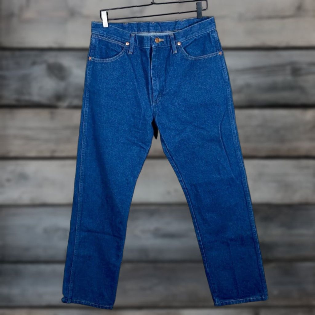 Wrangler Wrangler Cowboy Cut Jeans Men's 34 x 32 Blue Denim 1013MWZPW Western Vintage 90s Hipster Retro Cowboy Cut Jeans Mens Regular Blue Denim Brown label? Size US 34 / EU 50 - 1 Thumbnail