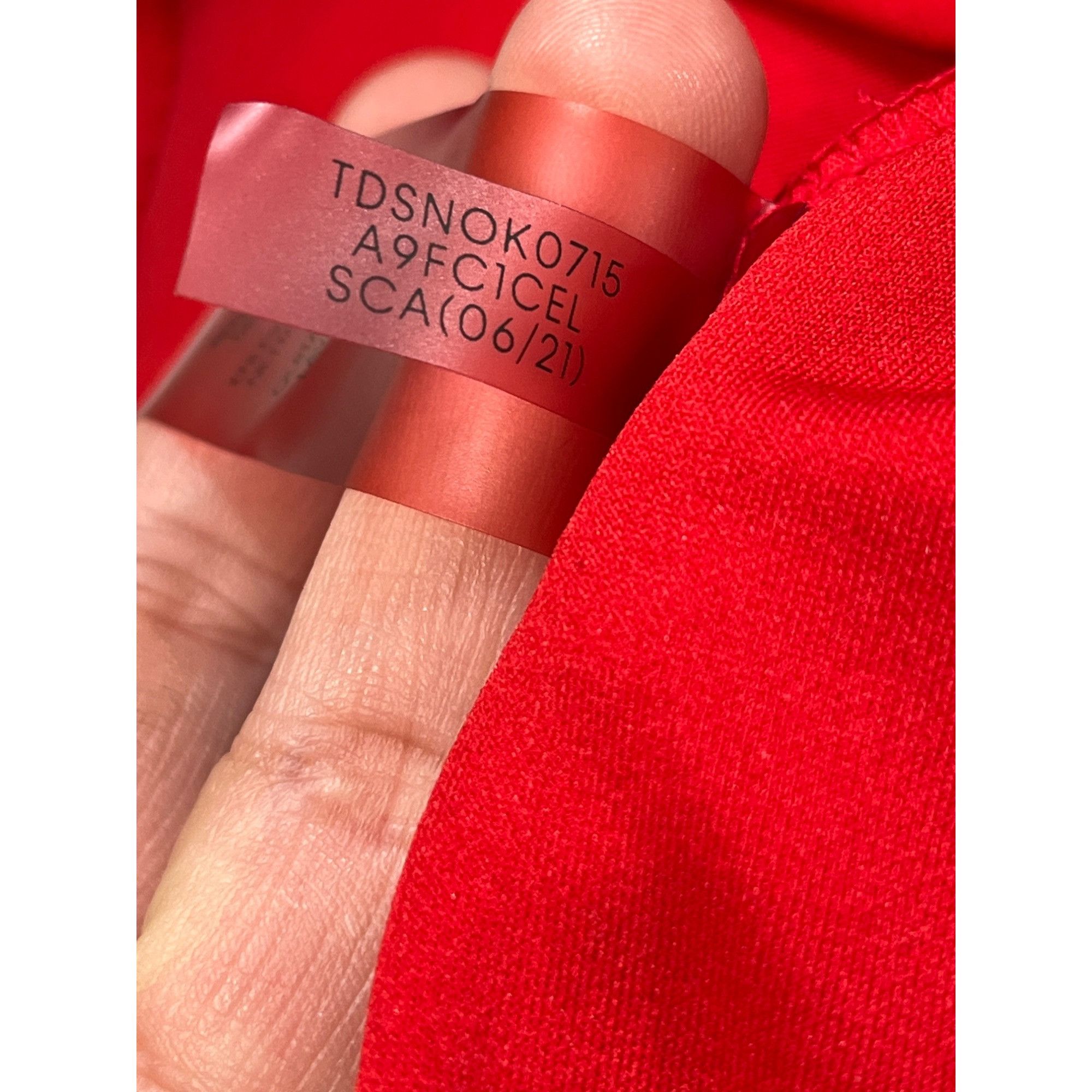 Tommy Hilfiger Tommy Hilfiger SKU 7616 Red Midi Dress With Cap Sleeves Size Size L / US 10 / IT 46 - 12 Thumbnail