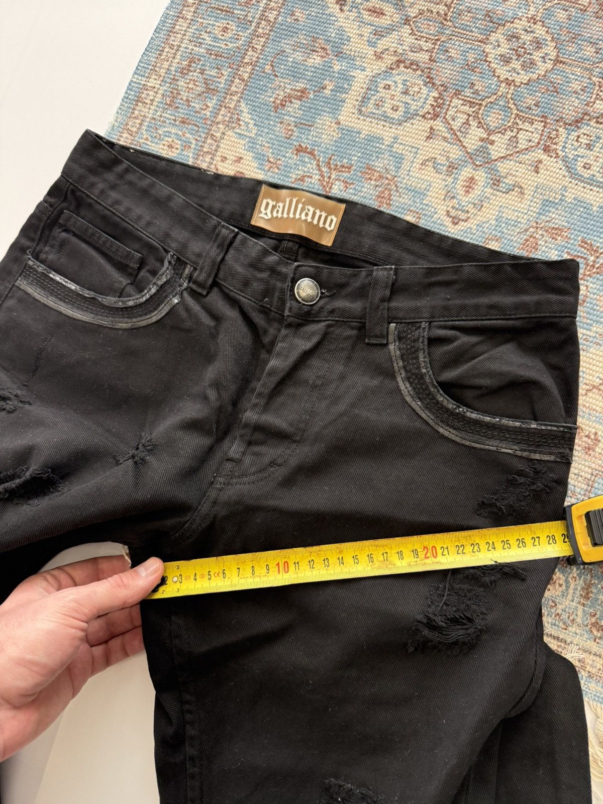 Archive 2000s John Galliano Distressed Black Vintage Jeans