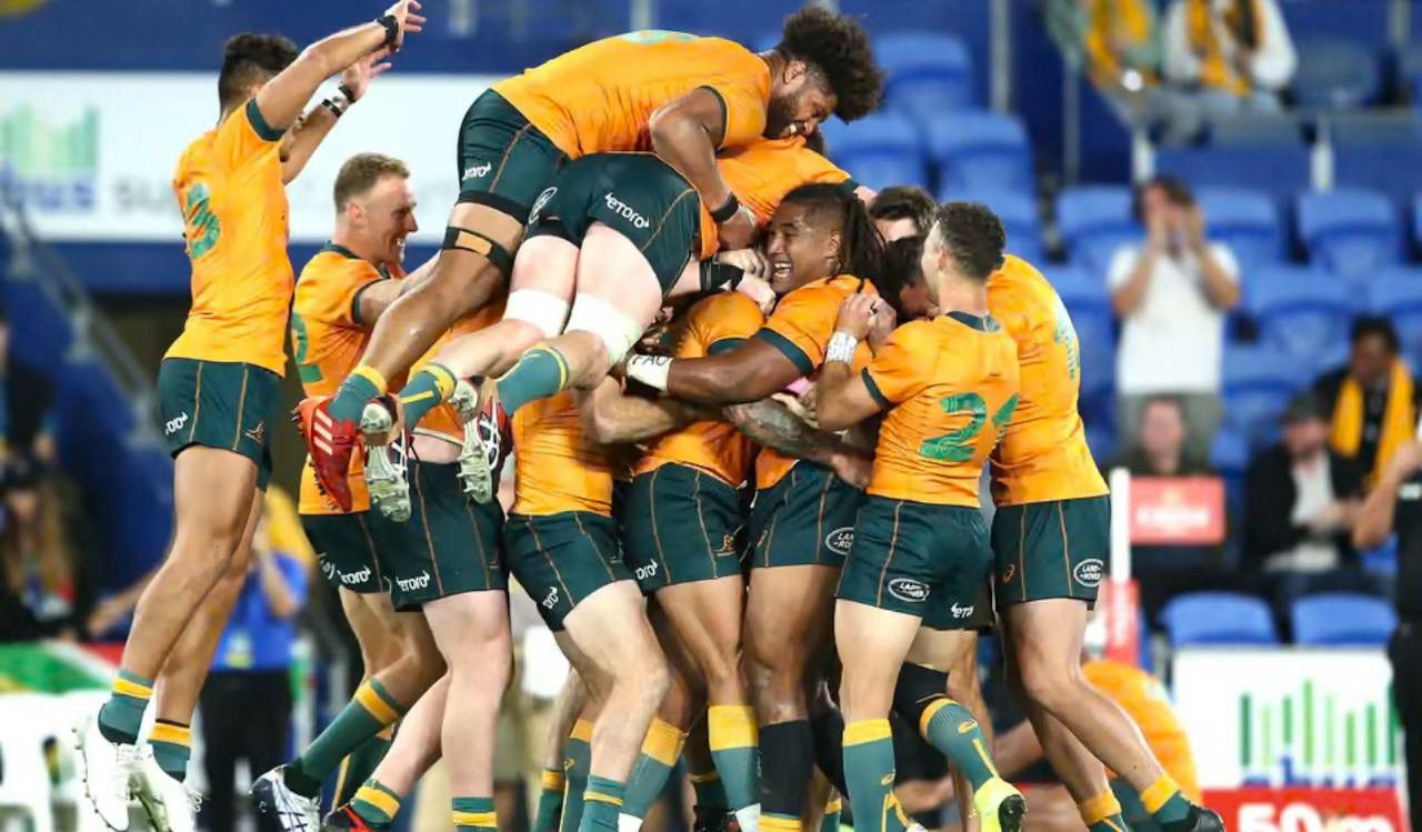 Asics 2021 AUSTRALIA WALLABIES TEAM RUGBY UNION HOME JERSEY SHIRT Size US XL / EU 56 / 4 - 2 Thumbnail