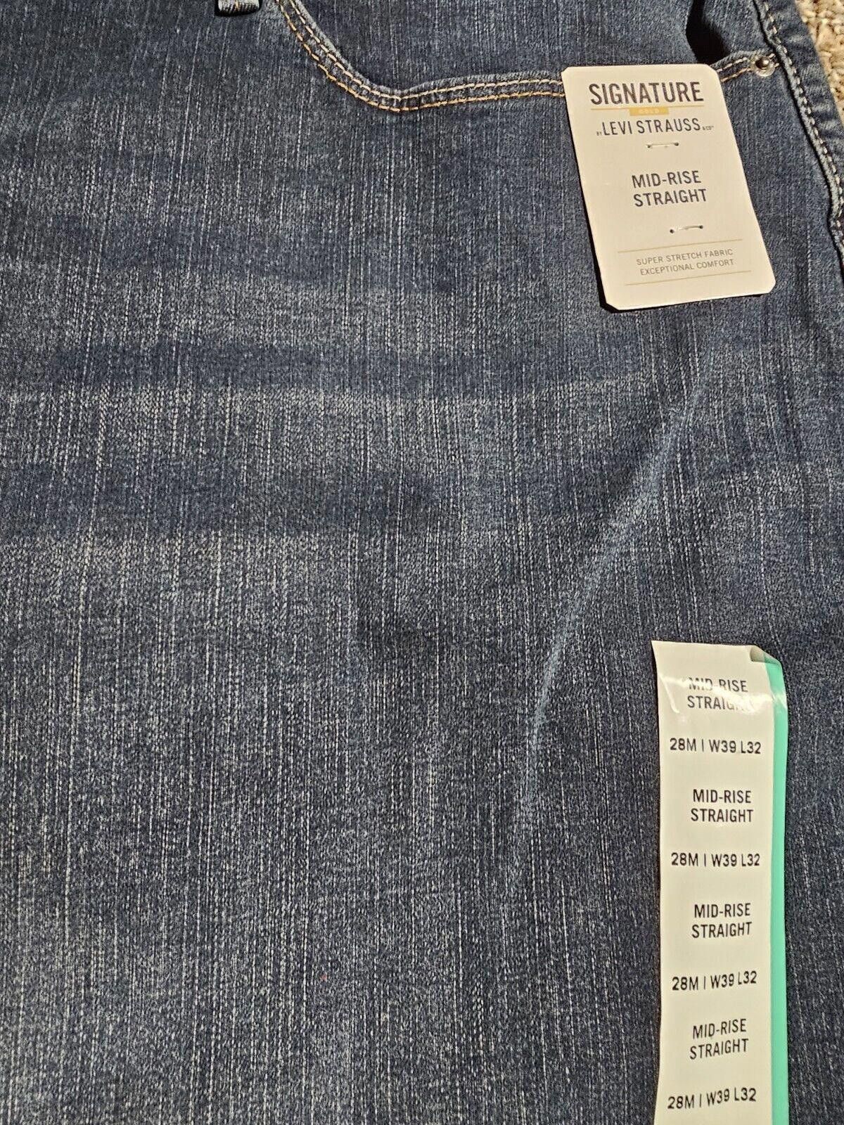 Designer levi strauss signature Gold 28M midrise straight jeans NWT Size 39" - 2 Thumbnail