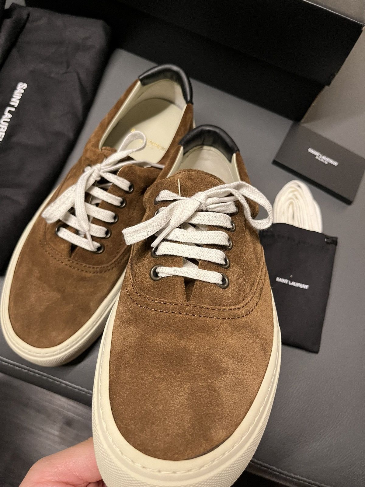 Saint Laurent Paris Rare New Super Runway Saint Laurent Suede Leather Sneaker Size US 8 / EU 41 - 1 Thumbnail