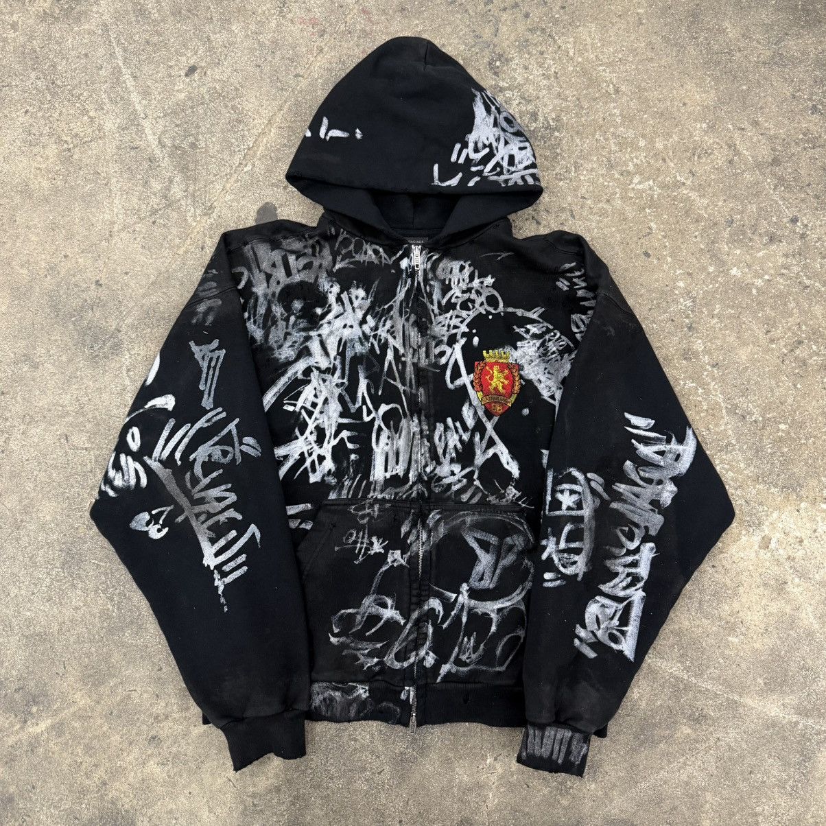 Balenciaga Balenciaga Black Graffiti Skater Hoodie | Grailed