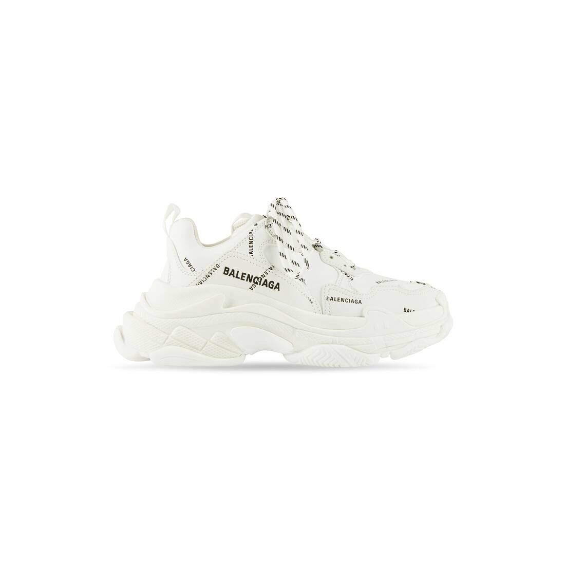 Balenciaga o1srvl11e0225 Triple S Sneakers Allover Logo in White Size US 11 / IT 41 - 1 Thumbnail