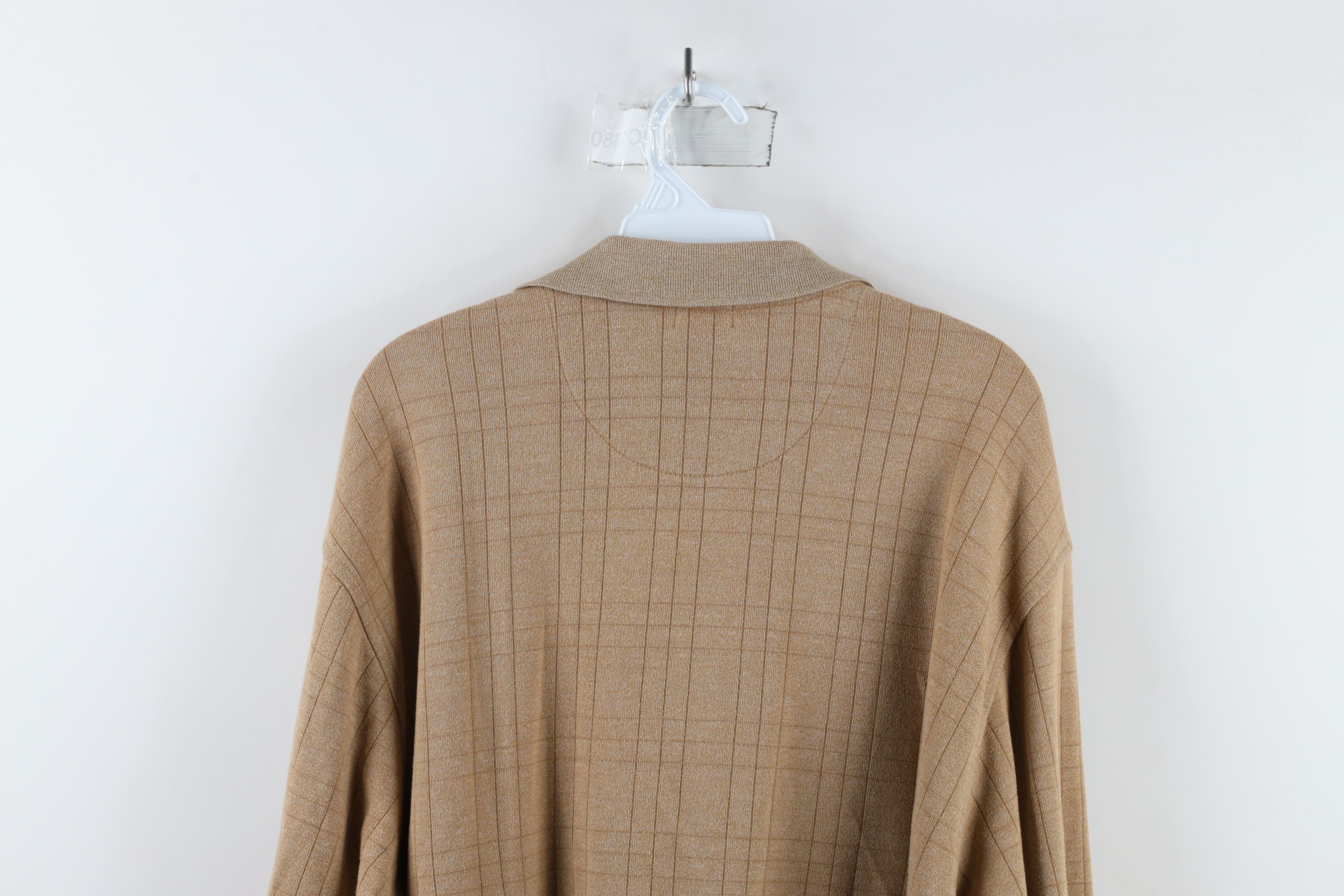 Vintage Vintage 90s Streetwear Collared Long Sleeve Rugby Polo Beige Size US XL / EU 56 / 4 - 6 Thumbnail