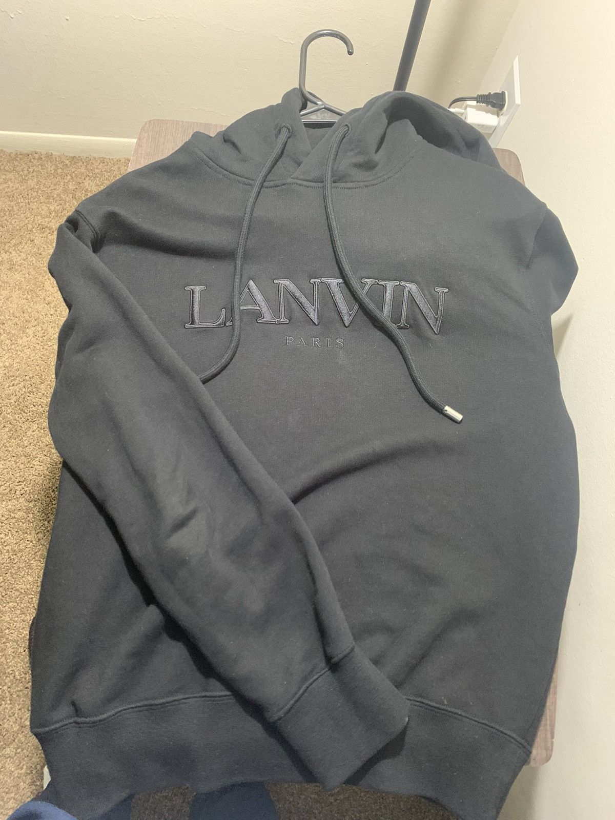 Lanvin Lanvin Logo Embroidered Drawstring Hoodie Size US XS / EU 42 / 0 - 1 Thumbnail