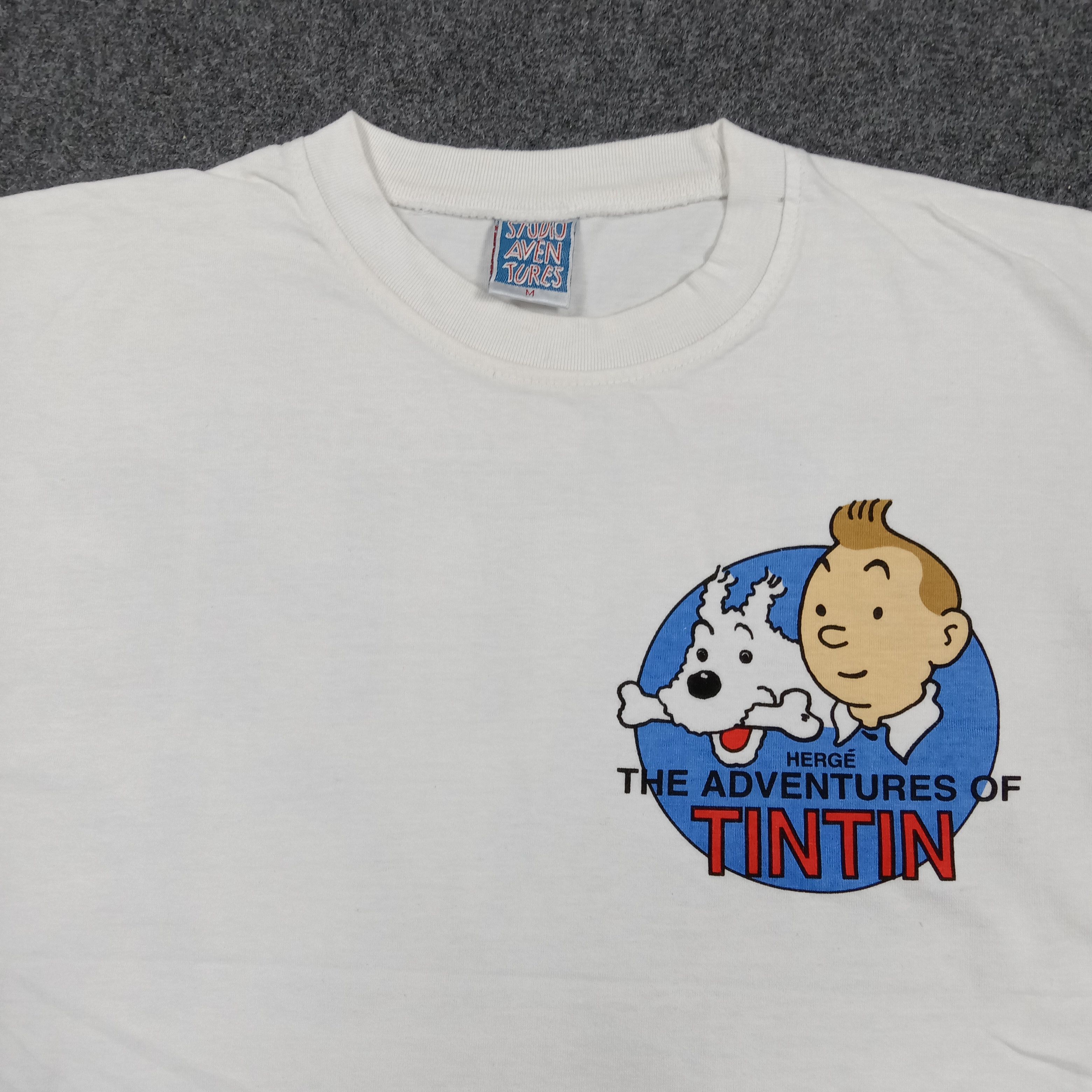 Vintage Adventure of Tintin American Cartoon Boxy Tshirt C294N64 Size US M / EU 48-50 / 2 - 4 Thumbnail