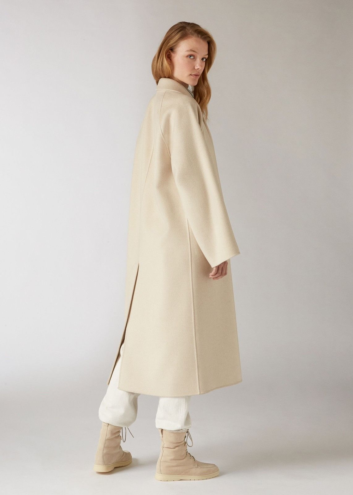 Loro Piana o1srvl11e0824 Ortiz Cashmere Coat in Ivory Size XXL / US 16-18 / IT 52-54 - 3 Thumbnail