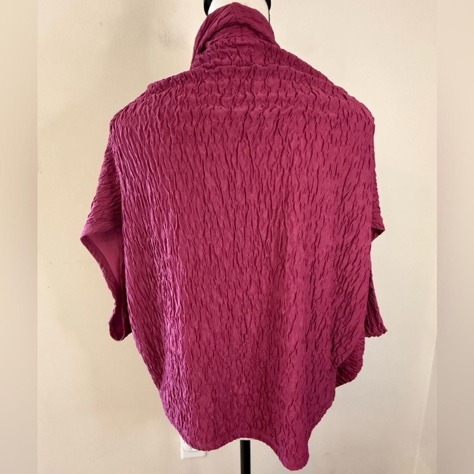 Other Simonton Says burgundy pink crinkle cardigan SZ XS Size XS / US 0-2 / IT 36-38 - 4 Thumbnail