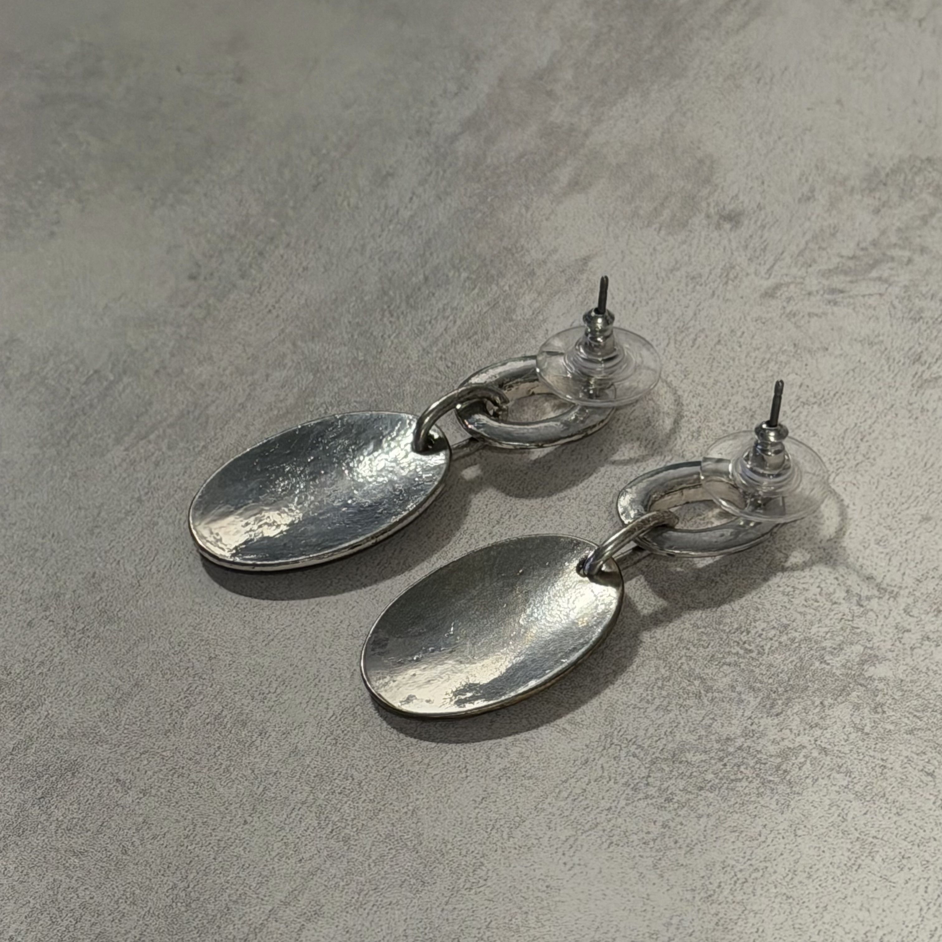 Vintage VTG 1980s Silver Black & Gold Glitter Oval Dangle Earrings Size ONE SIZE - 5 Thumbnail
