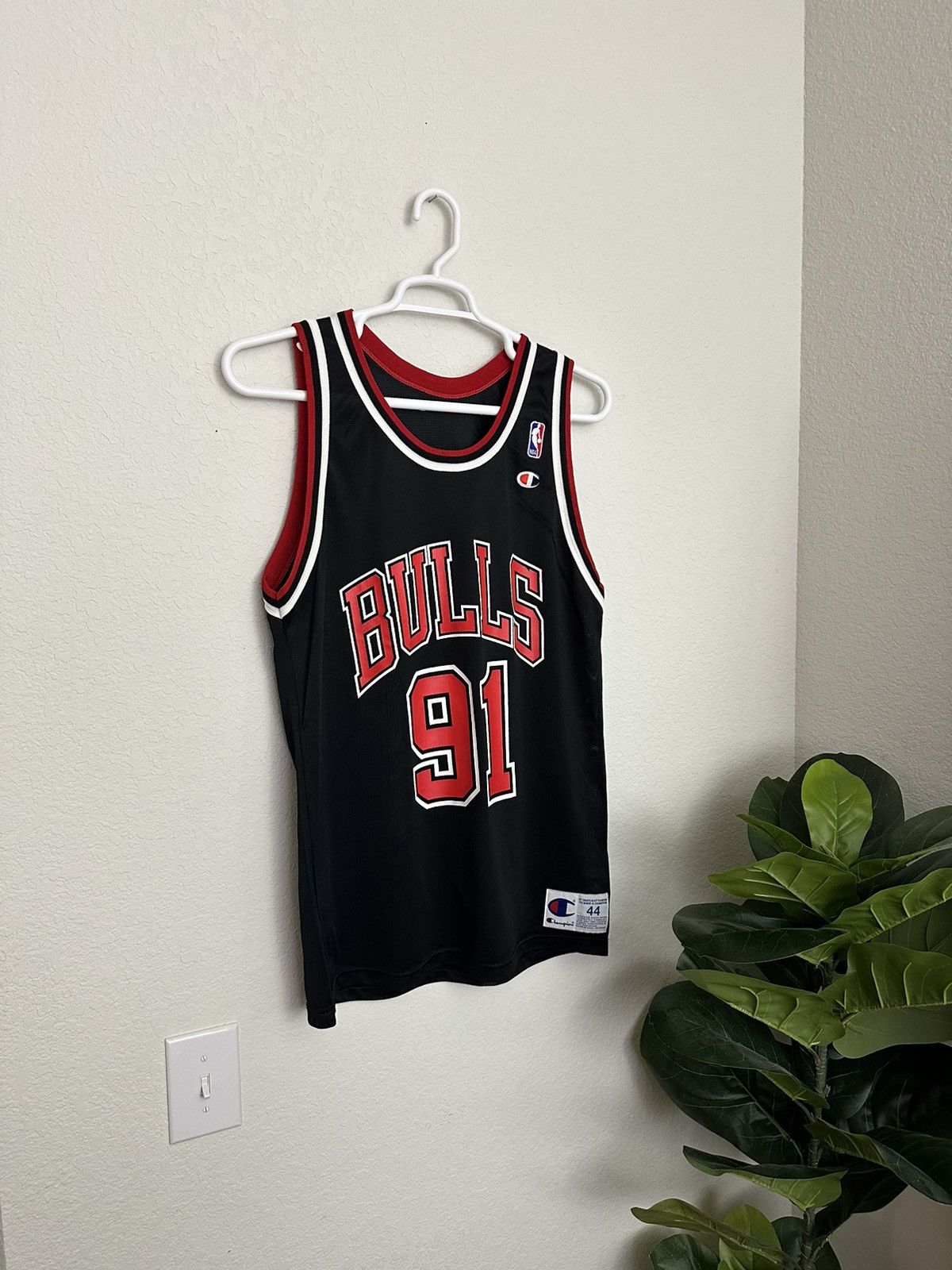 Champion × NBA × Vintage Vtg 90s Champion Jersey NBA Dennis Rodman #91 Chicago Bulls Size US L / EU 52-54 / 3 - 1 Thumbnail