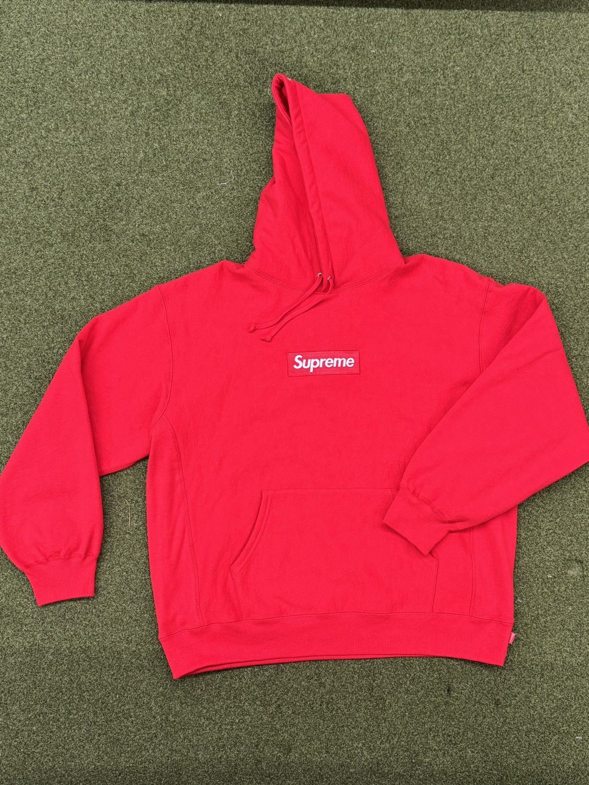 Image of Red Supreme Box Logo Hoodie, Men's (Size XL)