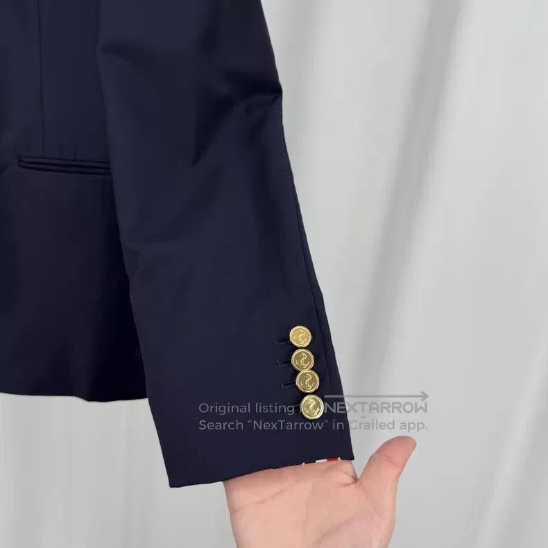 Thom Browne Thom Browne Gold Button Colorful Shoulder Pad Wool Coat Size US XS / EU 42 / 0 - 4 Thumbnail