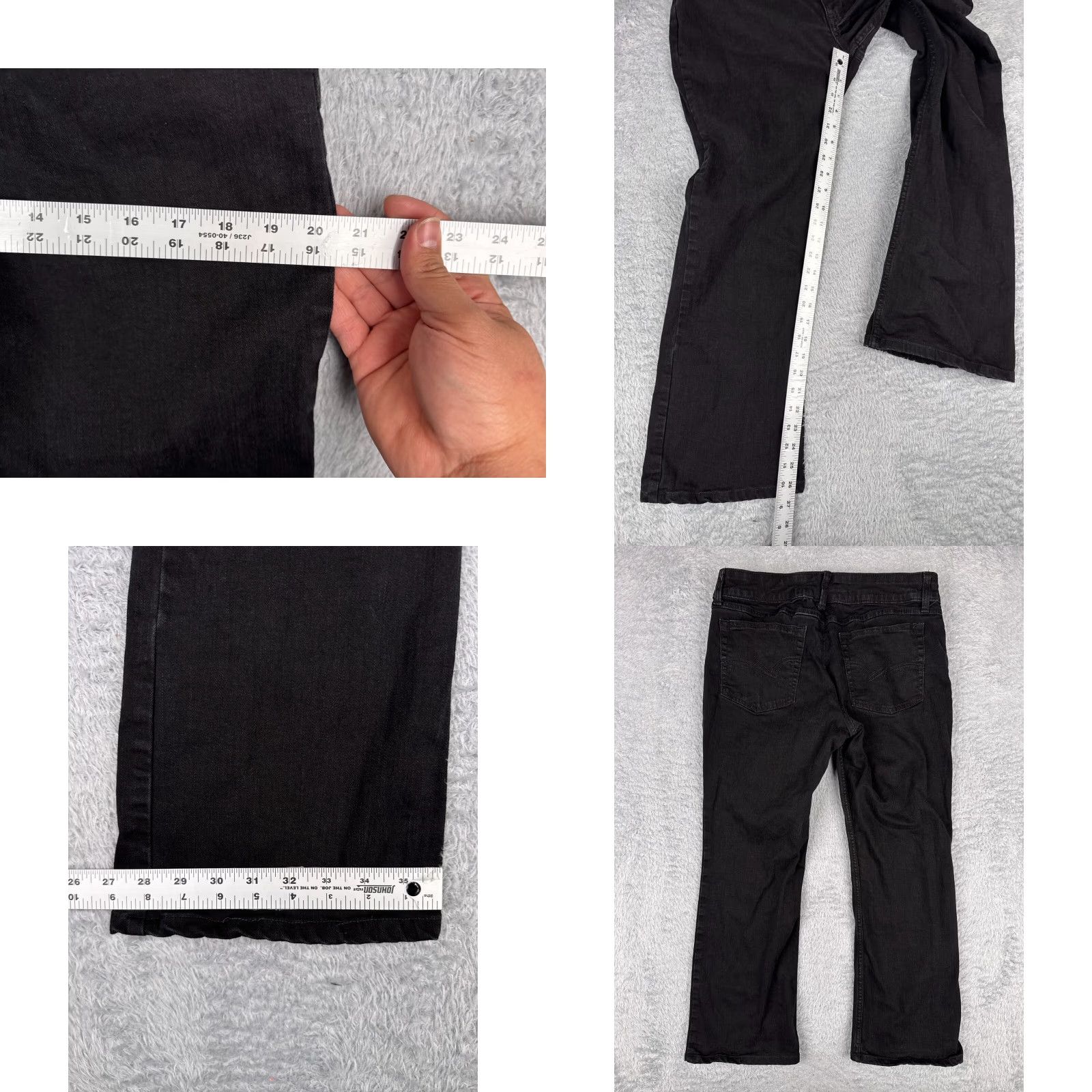 Wrangler Wrangler Jeans Womens Bootcut Denim Black 36x27 Mid Rise 17 Cotton Blend 5-Pocket Retro Slimming Logo Embroidered Size 38" / US 16 / IT 52 - 9 Thumbnail