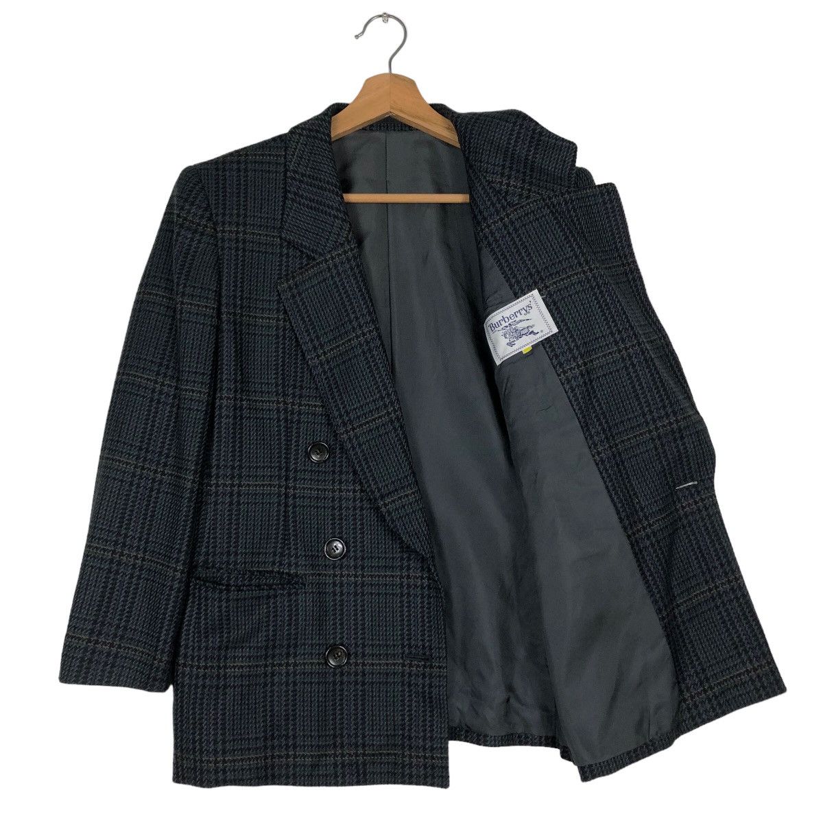 Burberry 🔥Vintage Burberrys Double Breast Coats Jacket Tartan Design Size US M / EU 48-50 / 2 - 11 Thumbnail