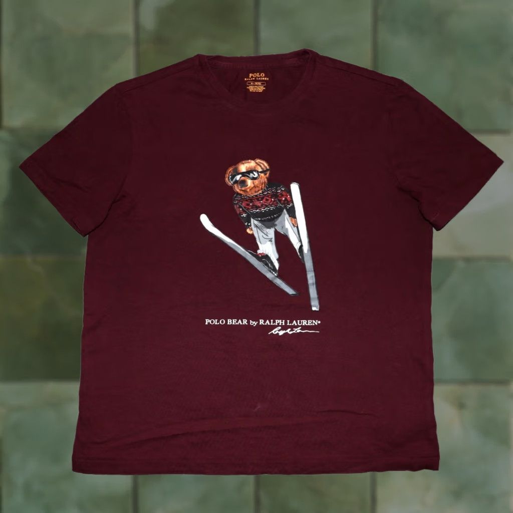 Polo Ralph Lauren Polo Ralph Lauren Polo Bear T Shirt Mens Medium Brown Cotton Original Size US M / EU 48-50 / 2 - 1 Thumbnail