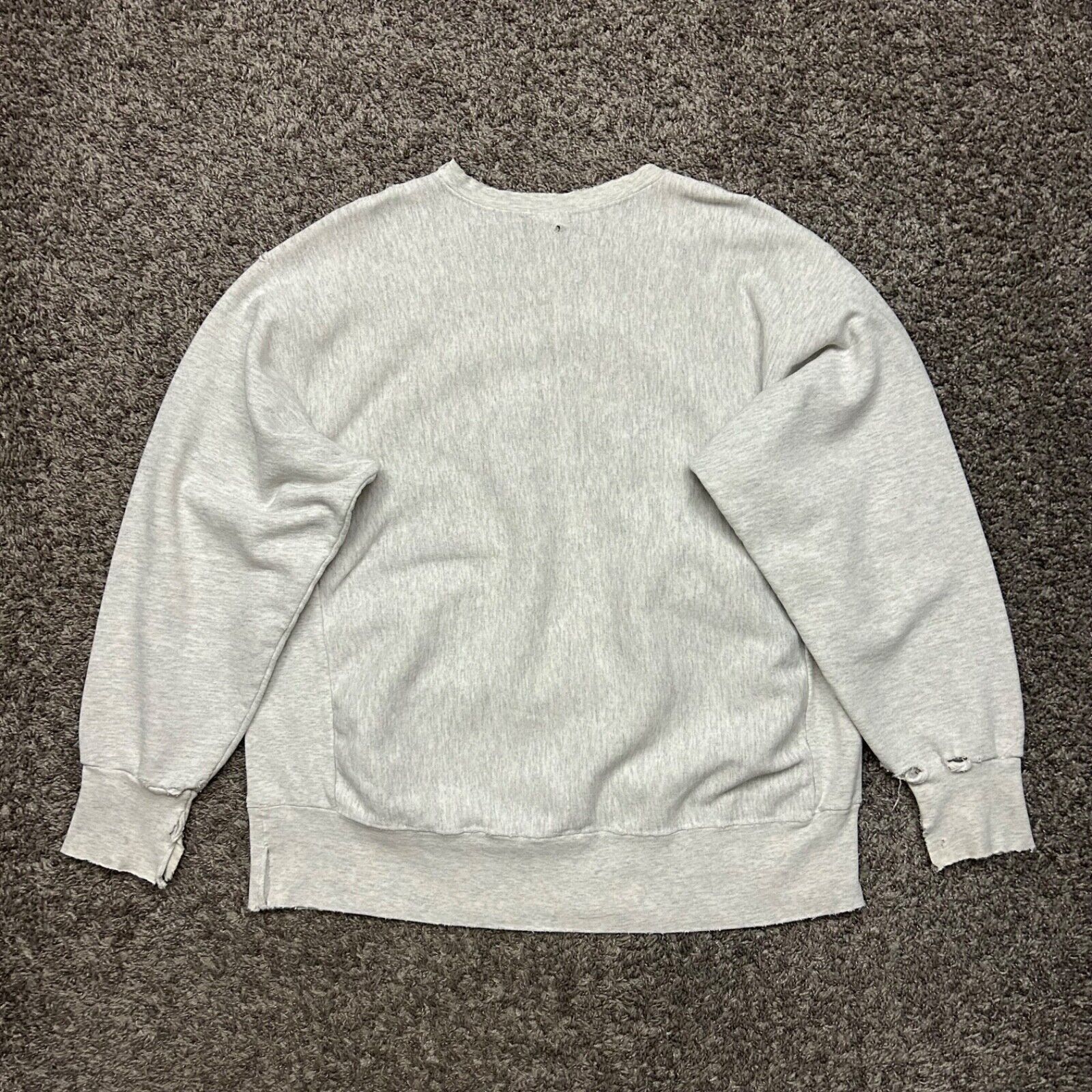 Vintage Vintage Thrashed Sweatshirt Crewneck Pullover 90s y2k Gray Size US XL / EU 56 / 4 - 12 Thumbnail