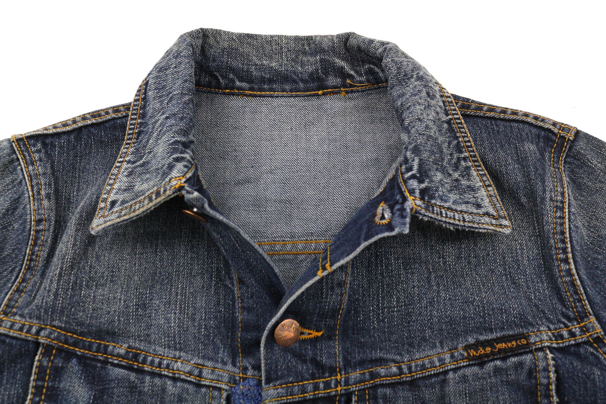 Nudie Jeans TERRY STREAKY DENIM XS Cotton Unlined Denim Jacket 80796 Size US XS / EU 42 / 0 - 4 Thumbnail