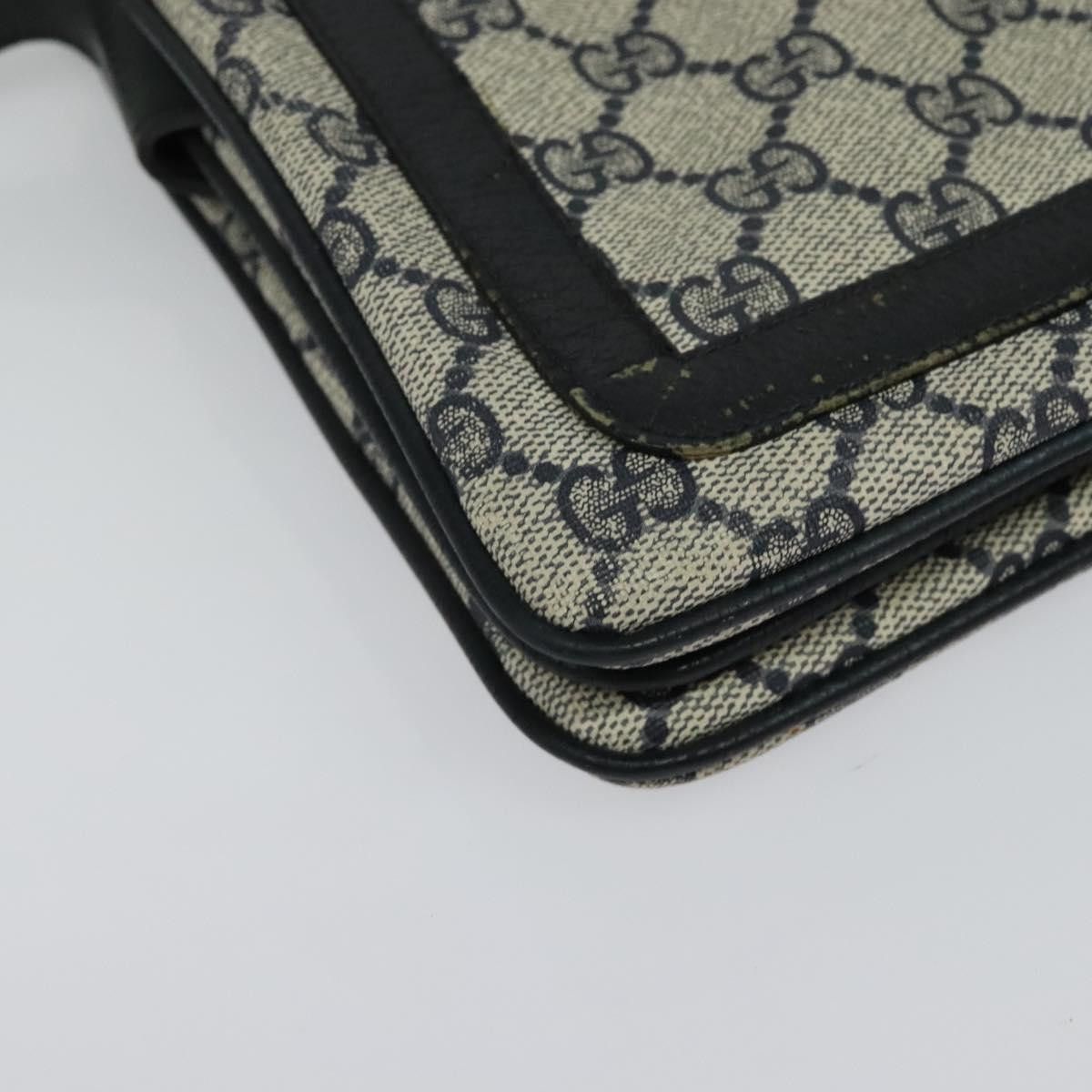 Gucci GUCCI GG Supreme Sherry Line Shoulder Bag Pvc Navy Gold 904 Size ONE SIZE - 10 Thumbnail