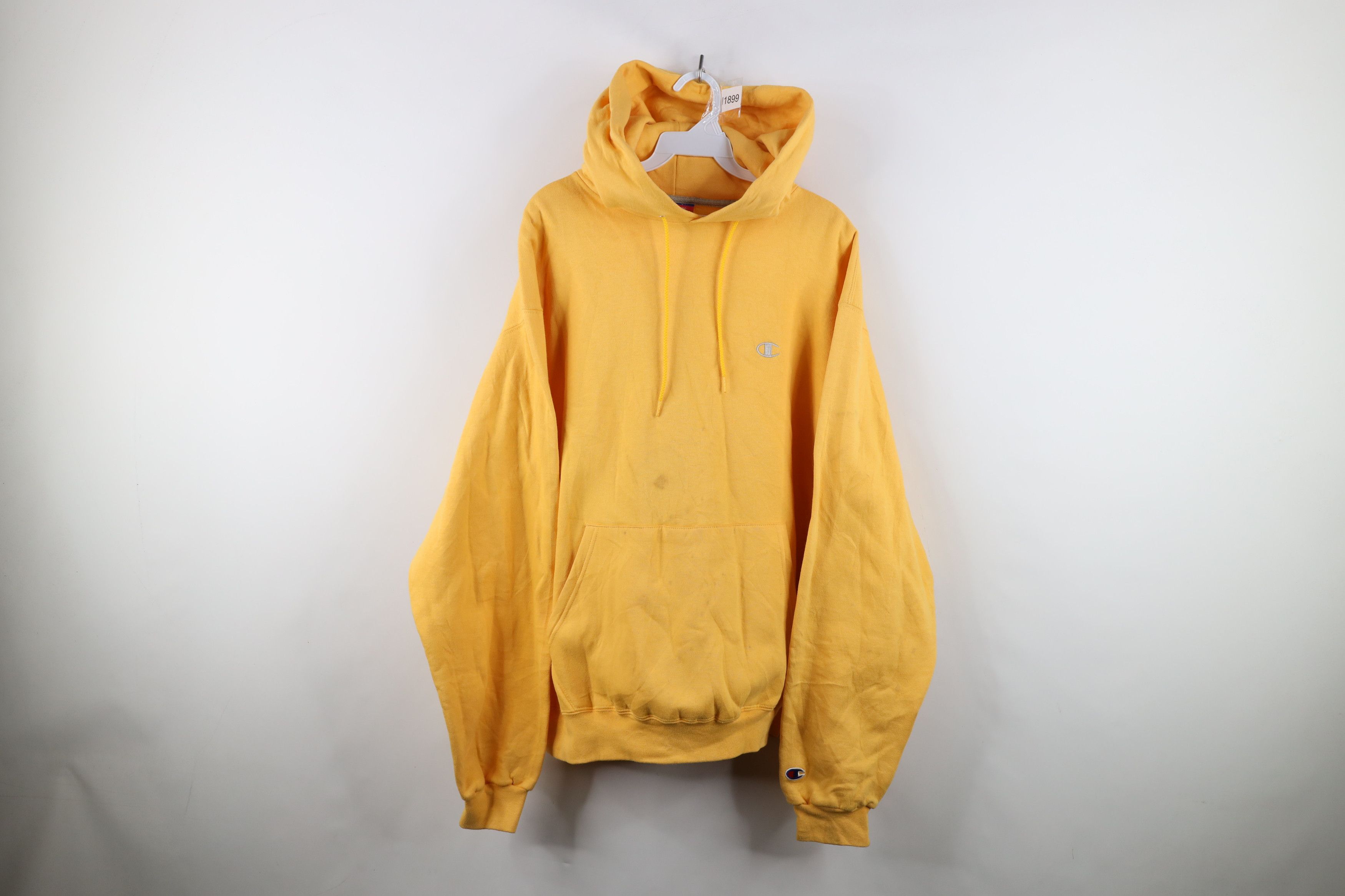 Vintage 90s Champion Overdye Hoodie Sweatshirt Yellow