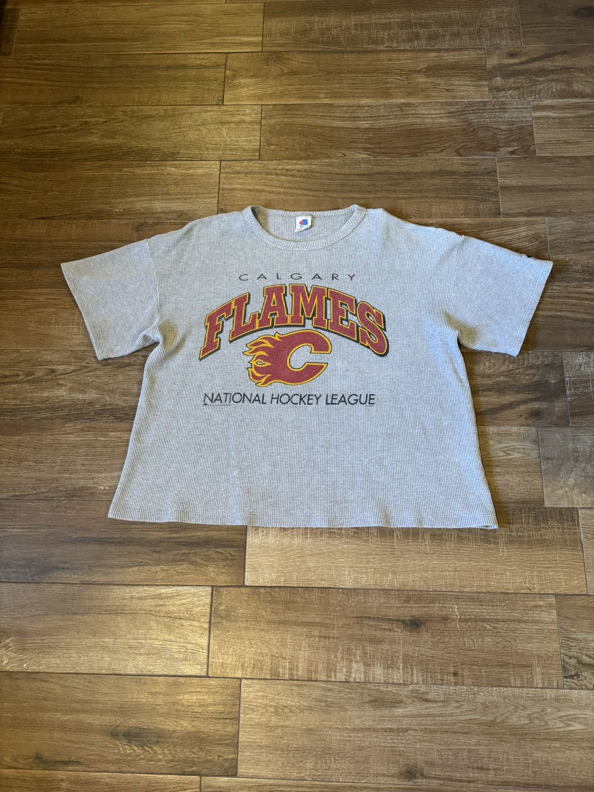 NHL Vintage 90s Calgary Flames Thermal T-Shirt Size US XL / EU 56 / 4 - 1 Thumbnail