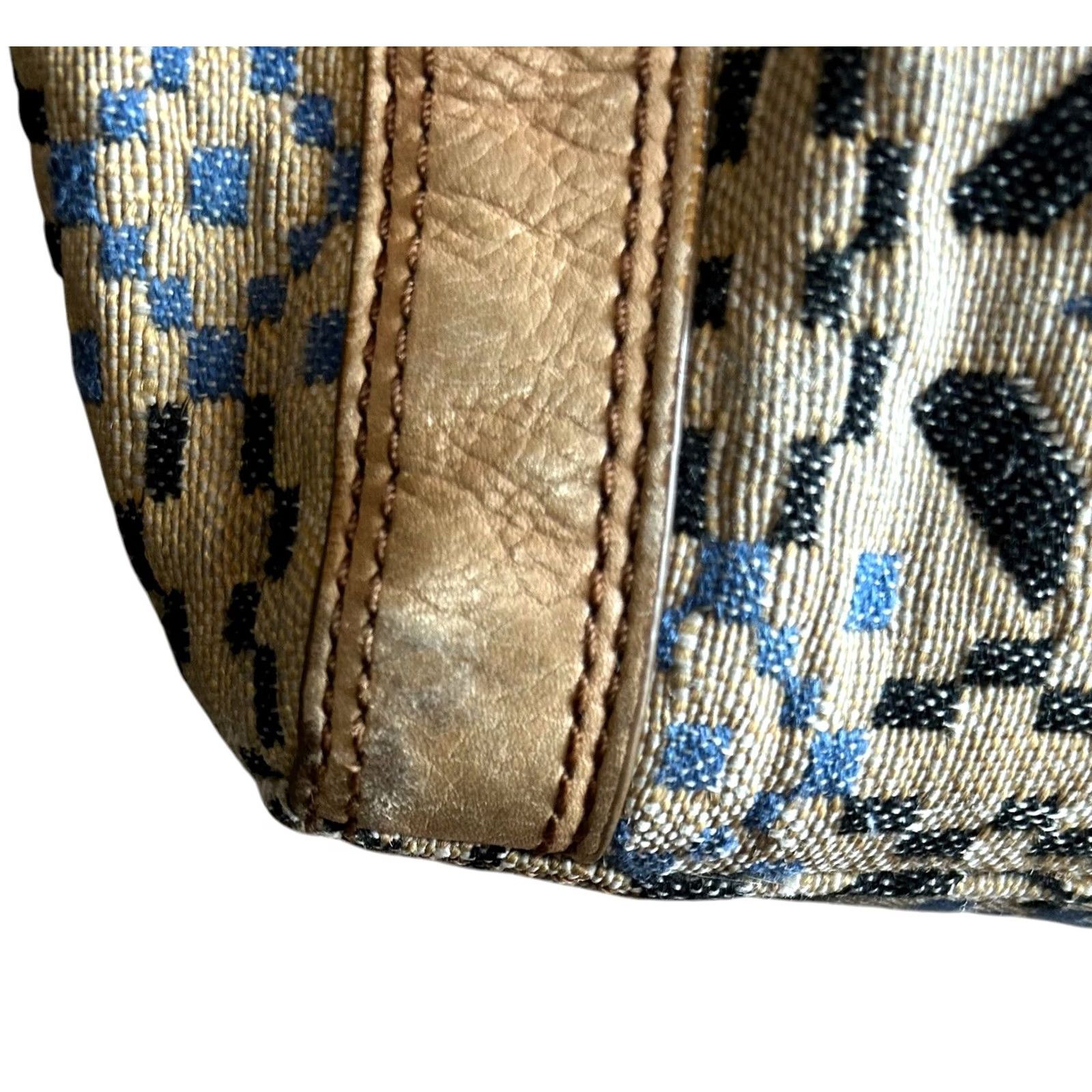 Fossil Fossil Marlow Satchel Fabric Leather Black Blue Accent Purse Handbag Women’s Size ONE SIZE - 7 Thumbnail