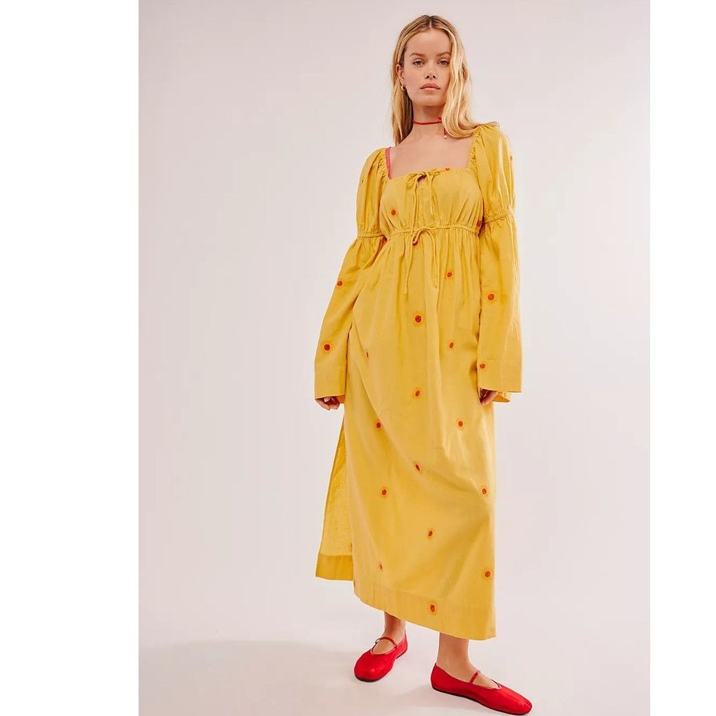 Free People NWT Free People Emory Embroidered Midi Dress $168 SMALL Size S / US 4 / IT 40 - 3 Thumbnail