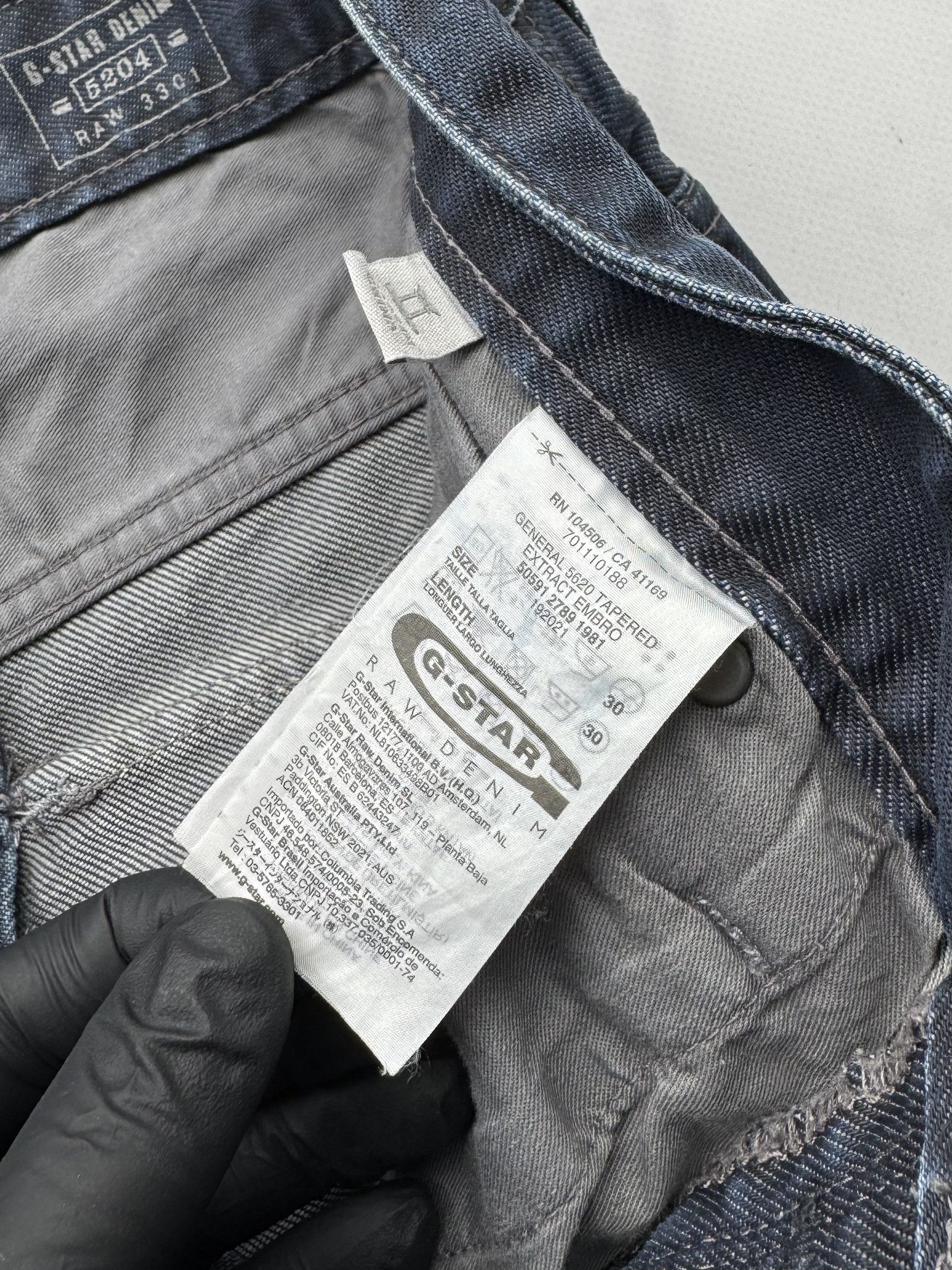 G-Star G Star Raw General 5620 Tapered Extract Embro Jeans (B291) Size US 30 / EU 46 - 6 Thumbnail